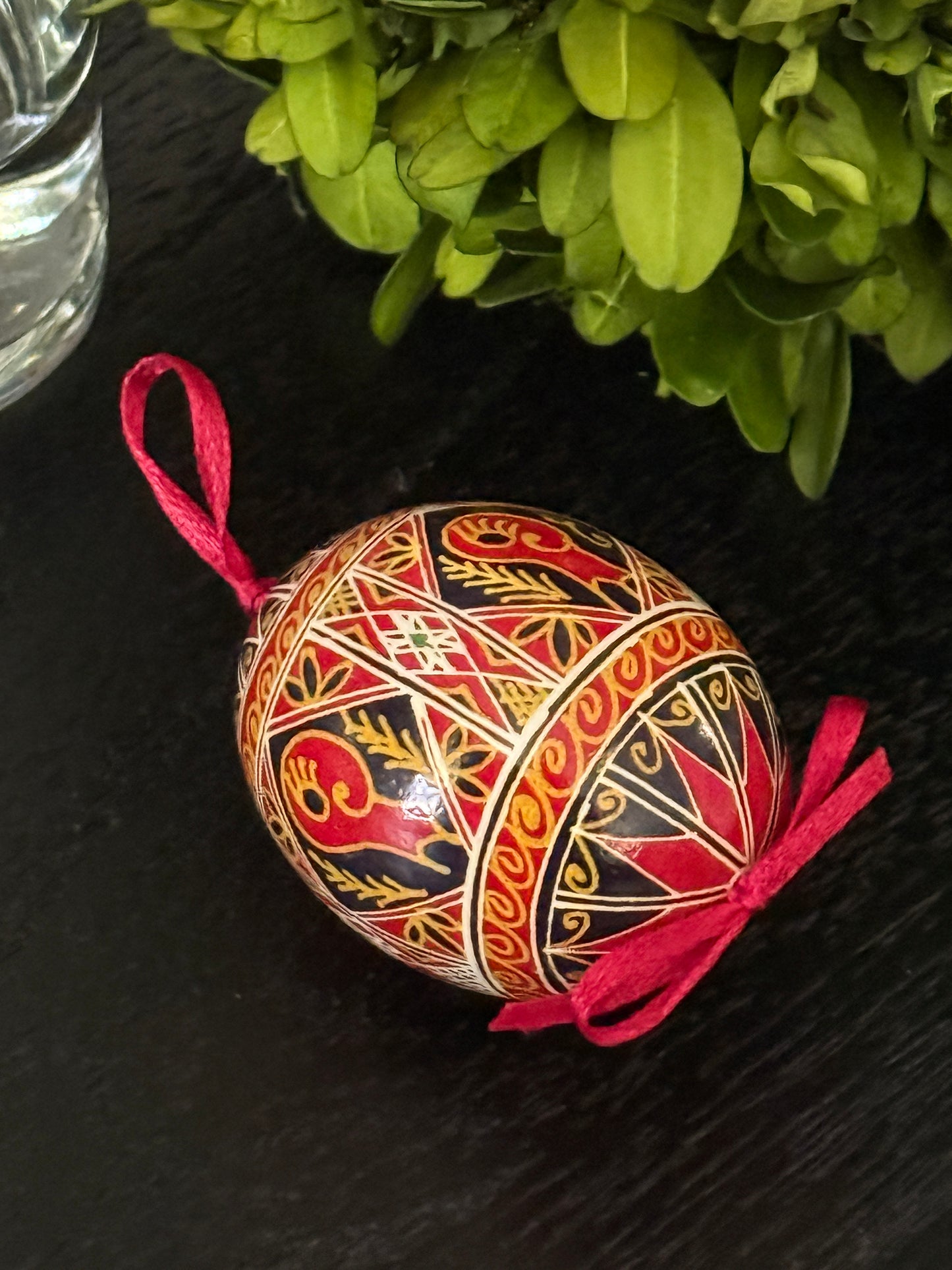 Hand-painted Ukrainian chicken Pysanka #7