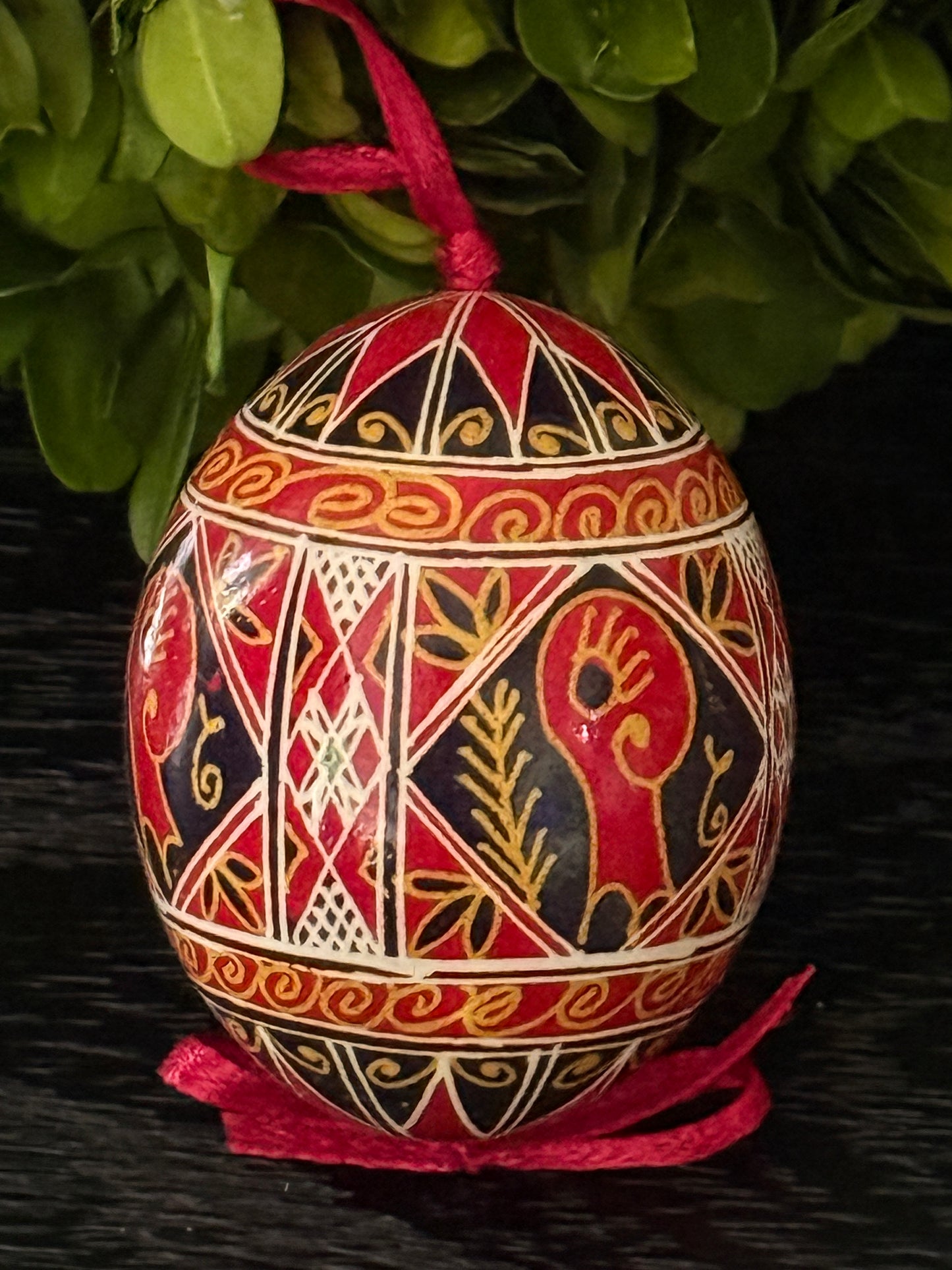 Hand-painted Ukrainian chicken Pysanka #7