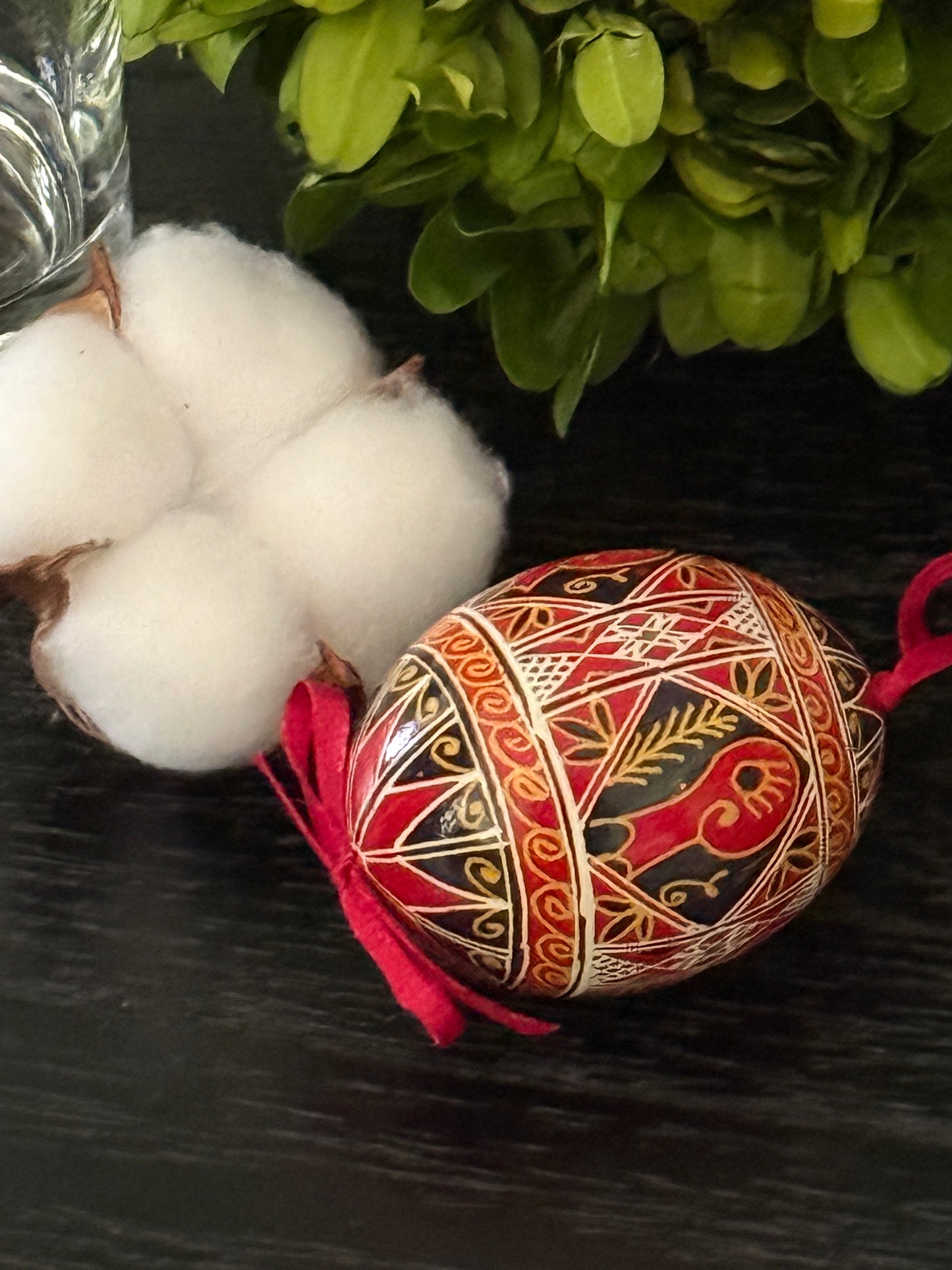Hand-painted Ukrainian chicken Pysanka #7