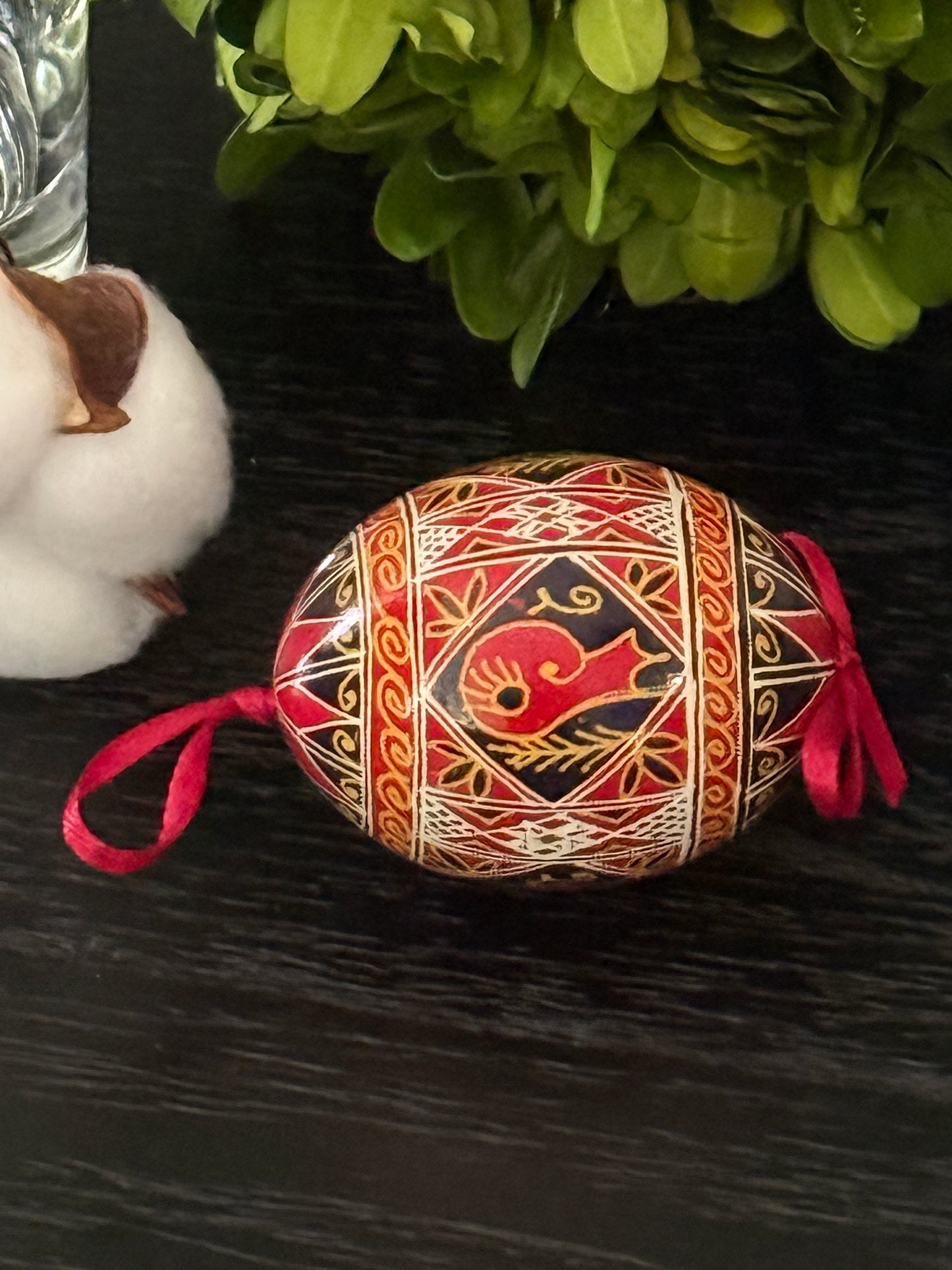 Hand-painted Ukrainian chicken Pysanka #7