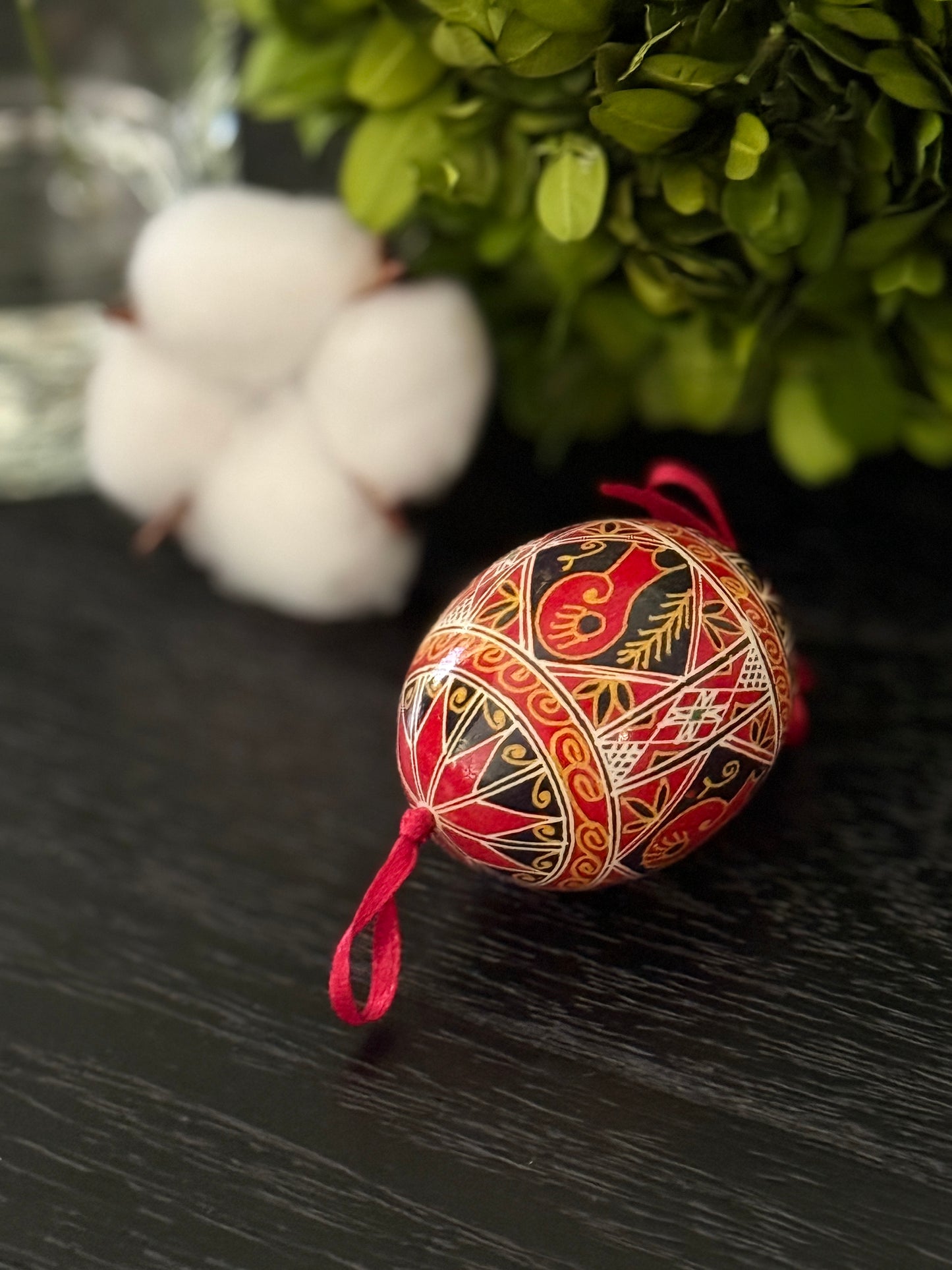 Hand-painted Ukrainian chicken Pysanka #7