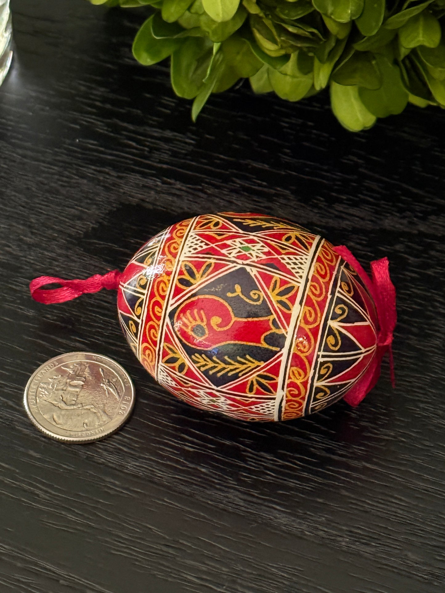 Hand-painted Ukrainian chicken Pysanka #7