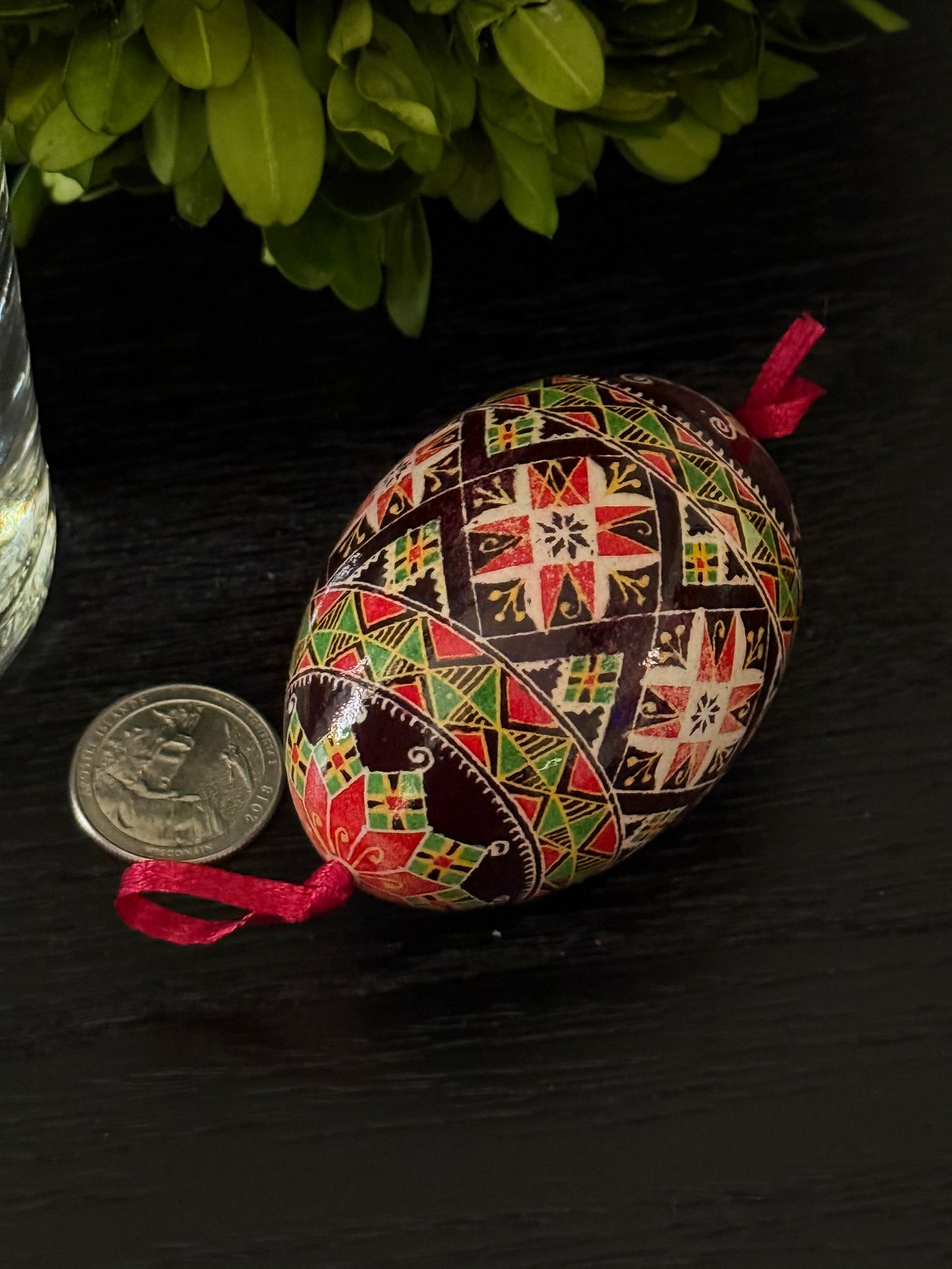 Ukrainian Pysanka on Goose Egg - Traditional Symbols of Luck & Protection # 6