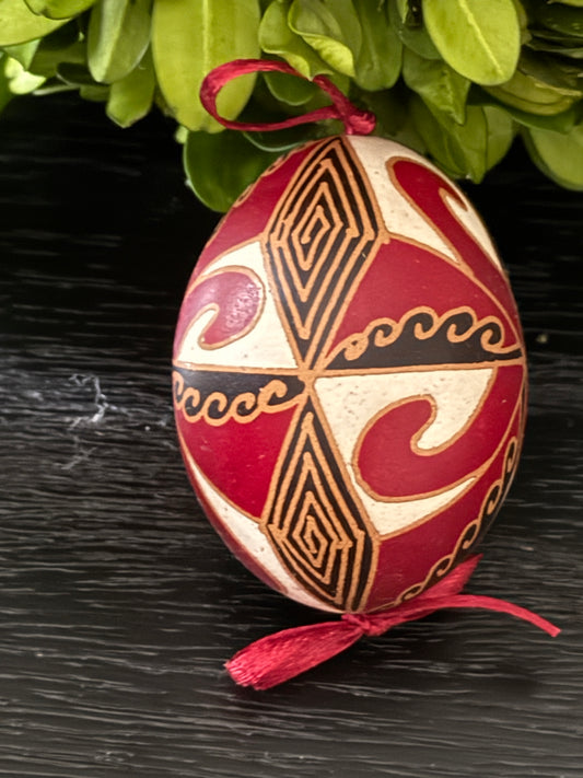 Hand-painted Ukrainian chicken Pysanka #20