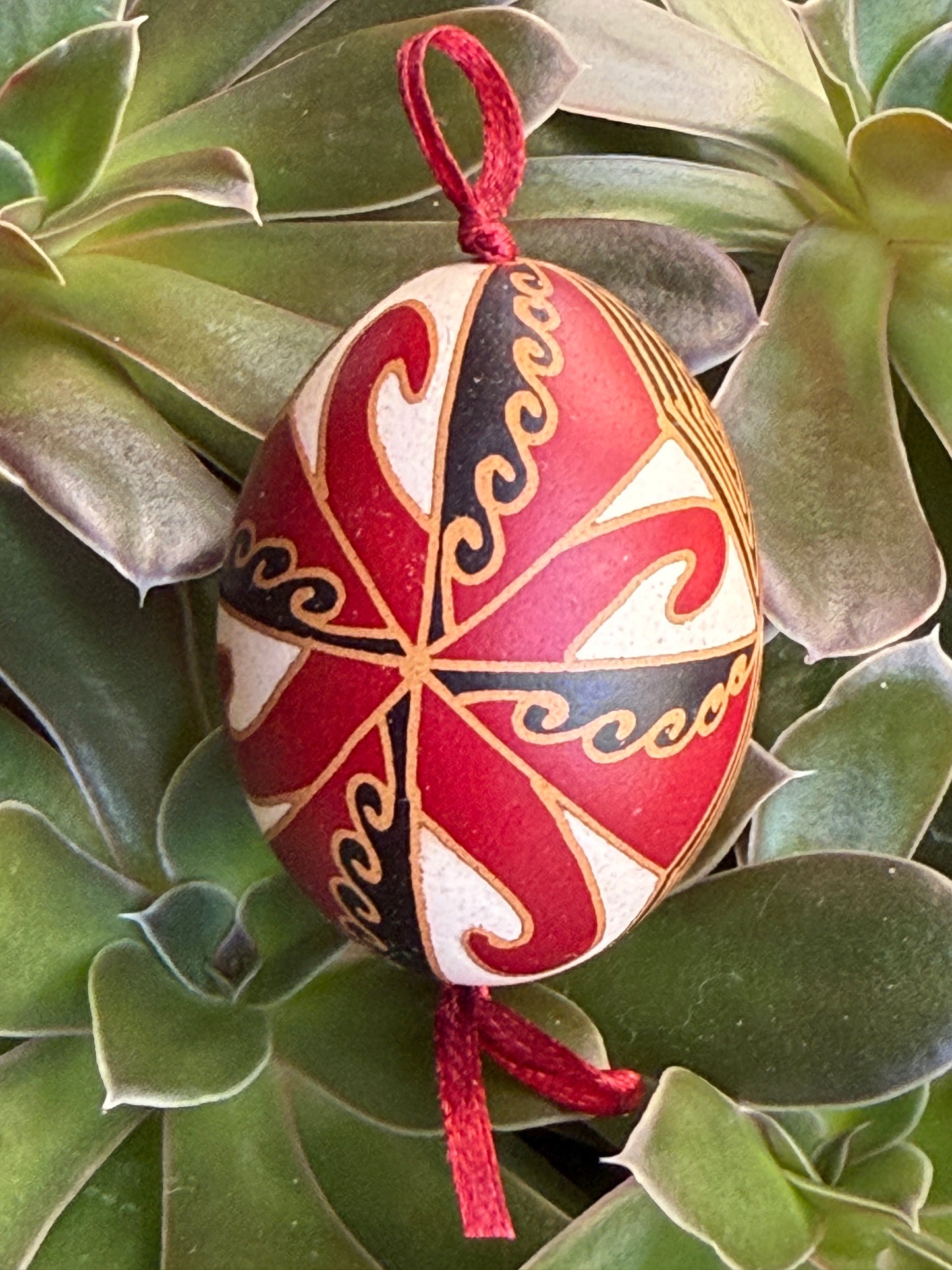 Hand-painted Ukrainian chicken Pysanka #20
