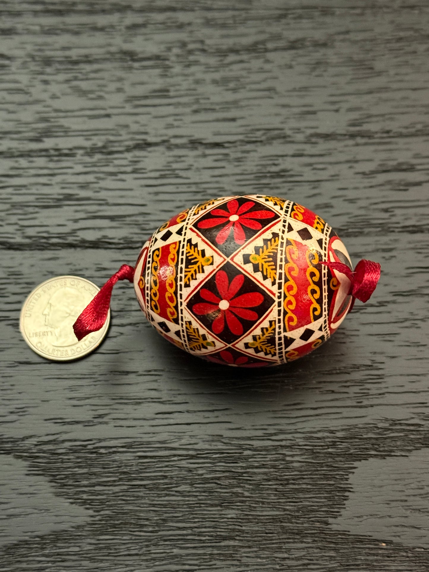 Hand-painted Ukrainian chicken Pysanka #8