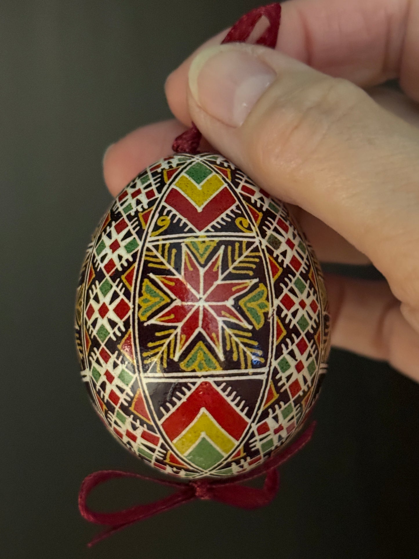 Hand-painted Ukrainian chicken Pysanka #5