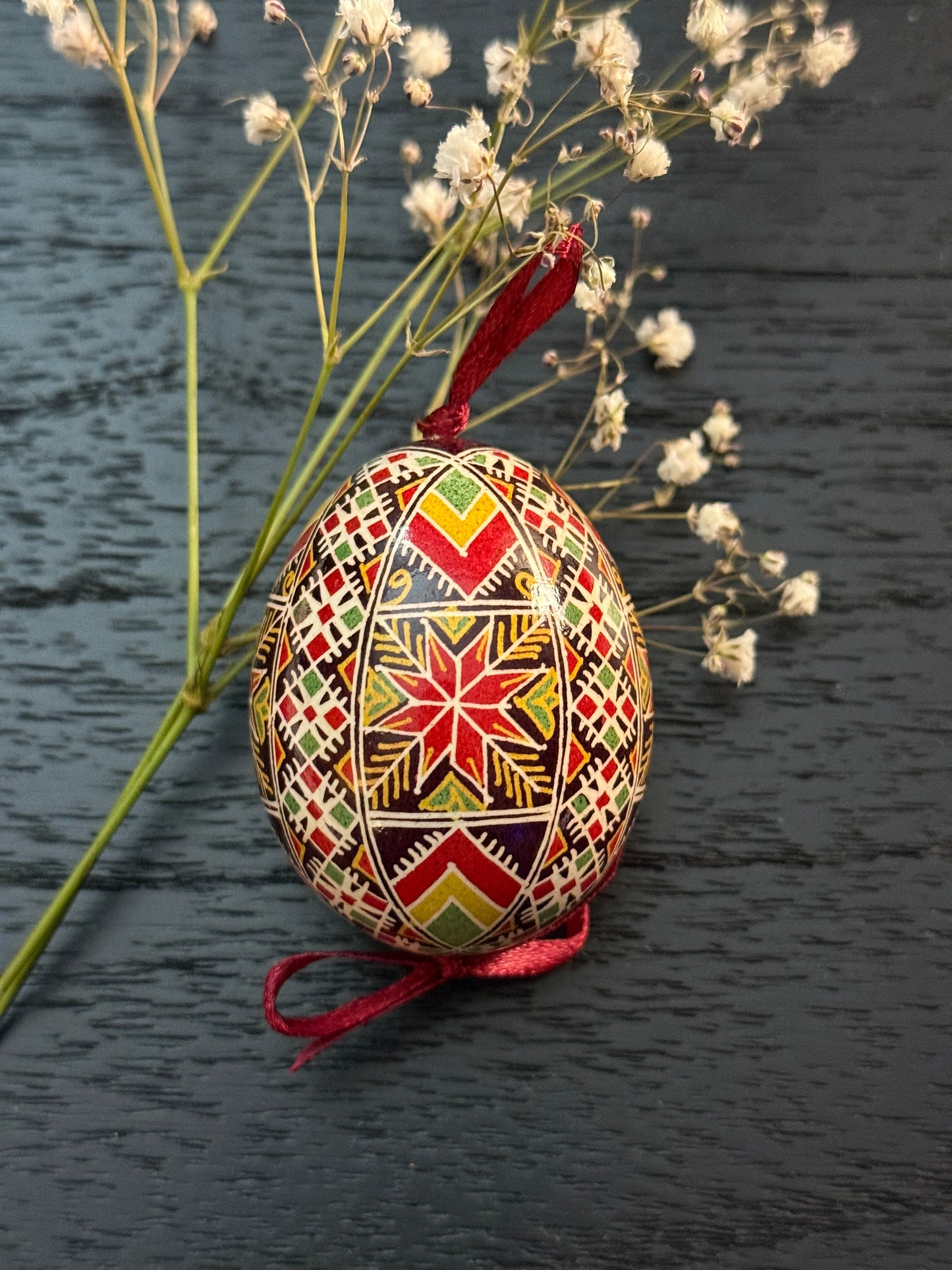 Hand-painted Ukrainian chicken Pysanka #5