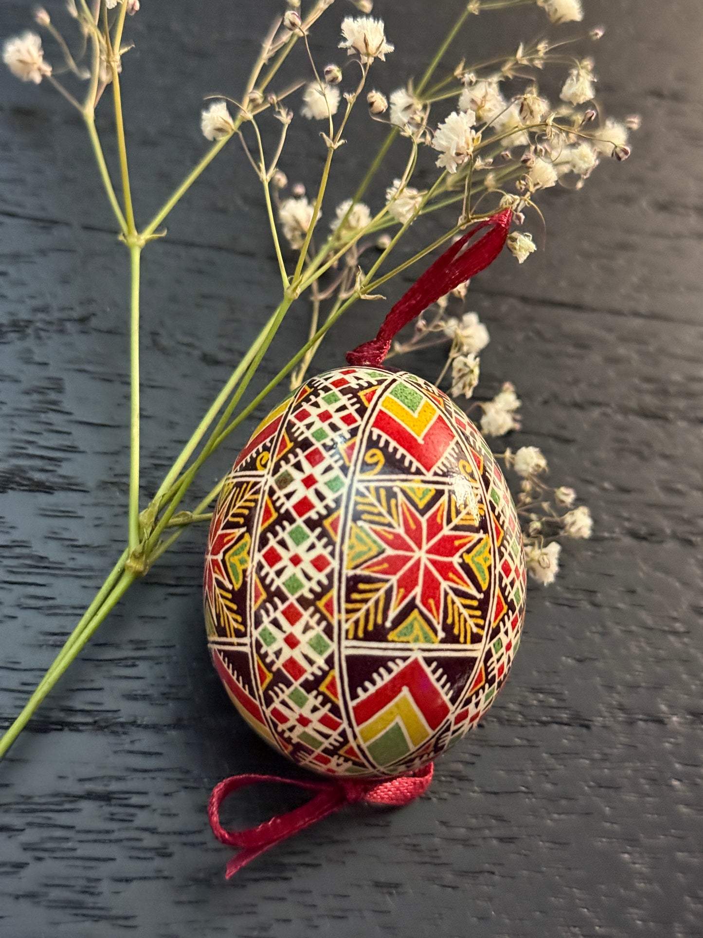 Hand-painted Ukrainian chicken Pysanka #5