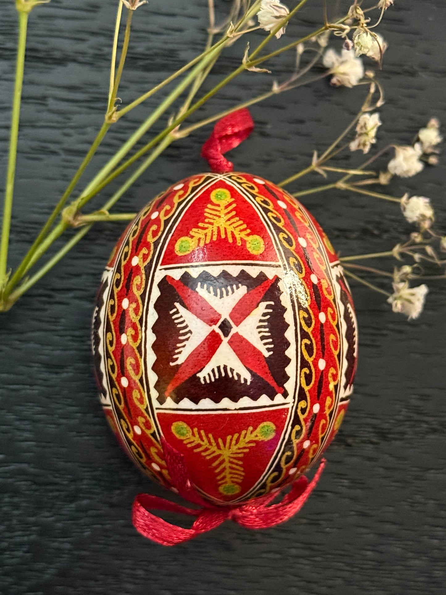 Hand-painted Ukrainian chicken Pysanka #0