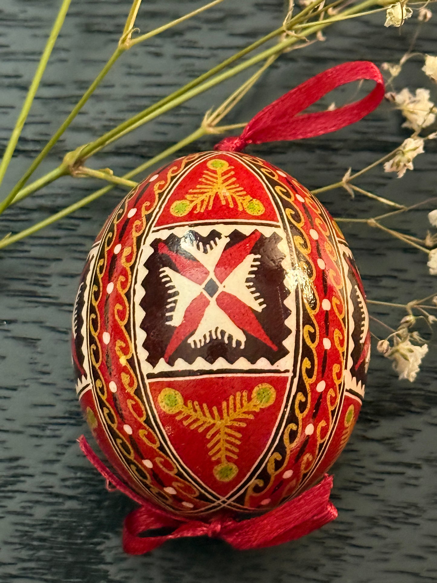 Hand-painted Ukrainian chicken Pysanka #0