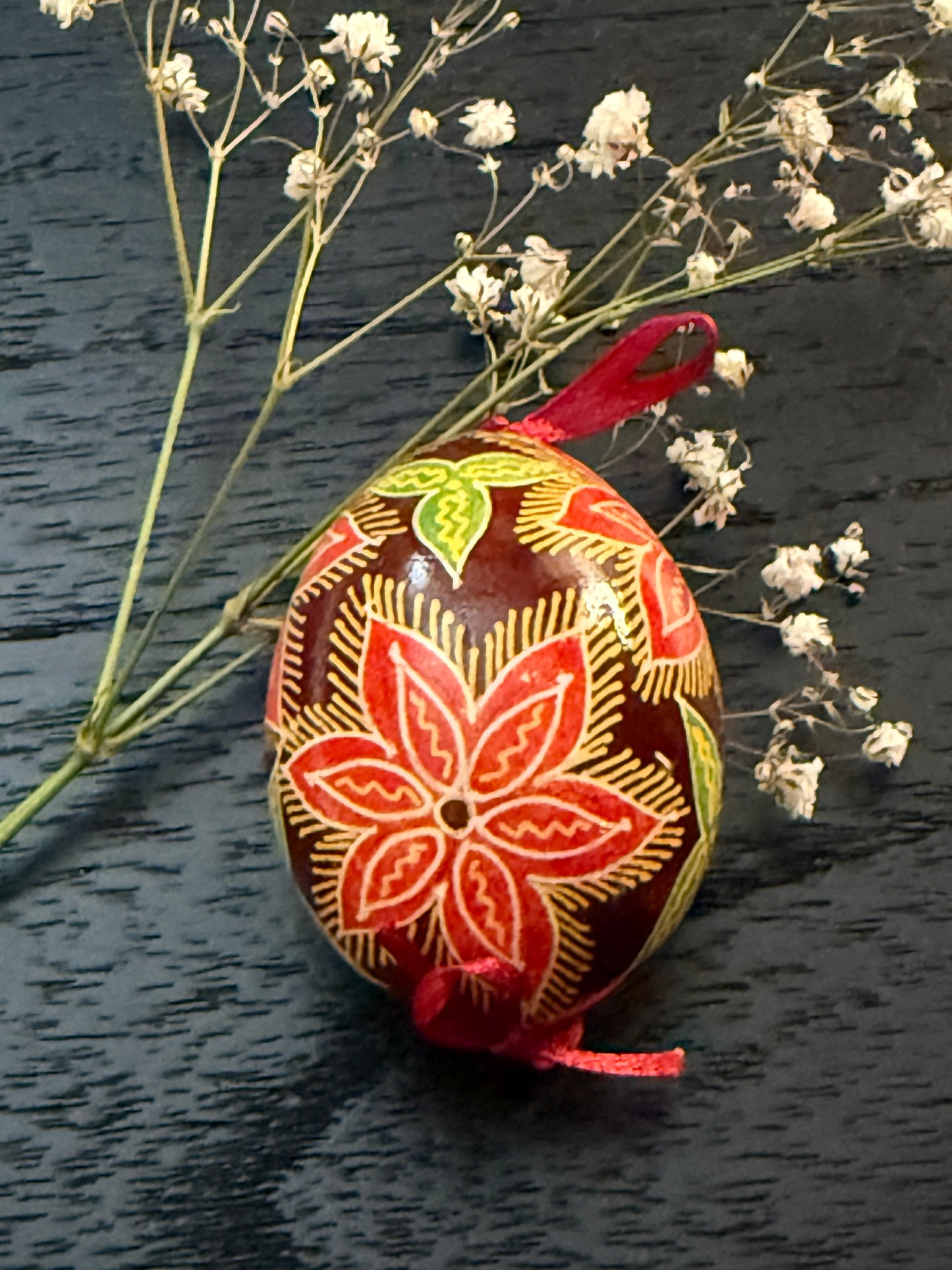 Hand-painted Ukrainian chicken Pysanka #6