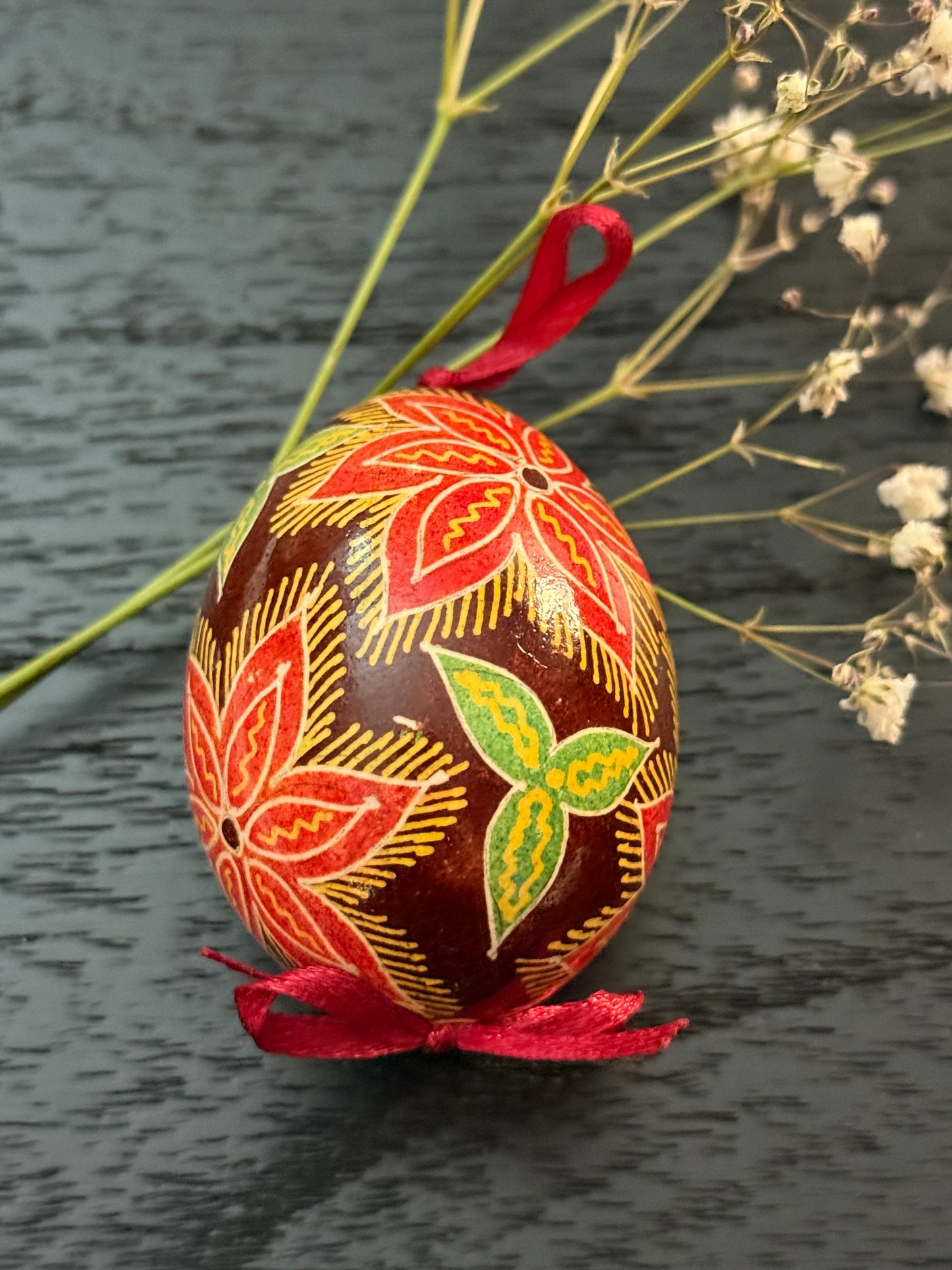 Hand-painted Ukrainian chicken Pysanka #6