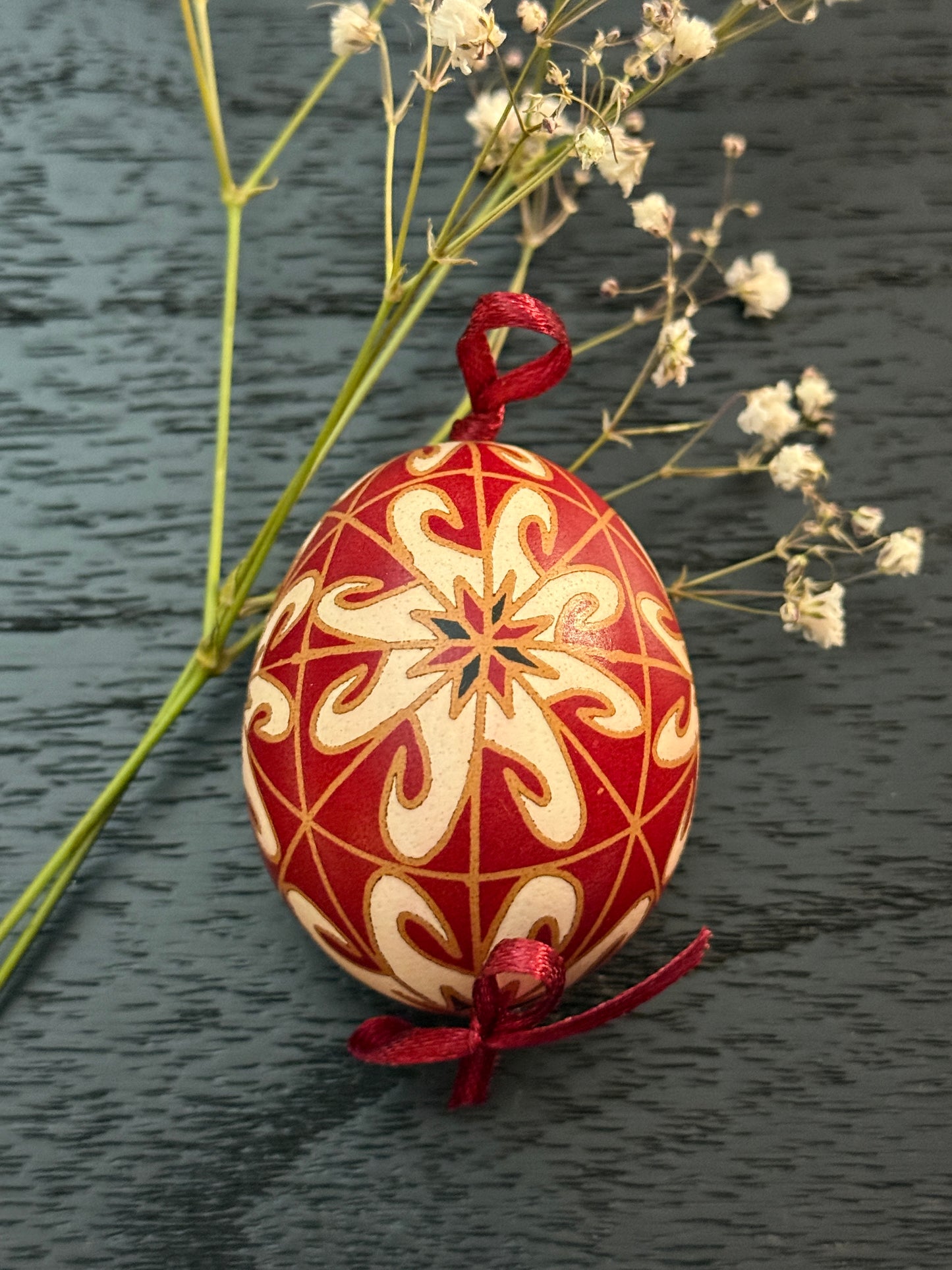 Hand-painted Ukrainian chicken Pysanka #15