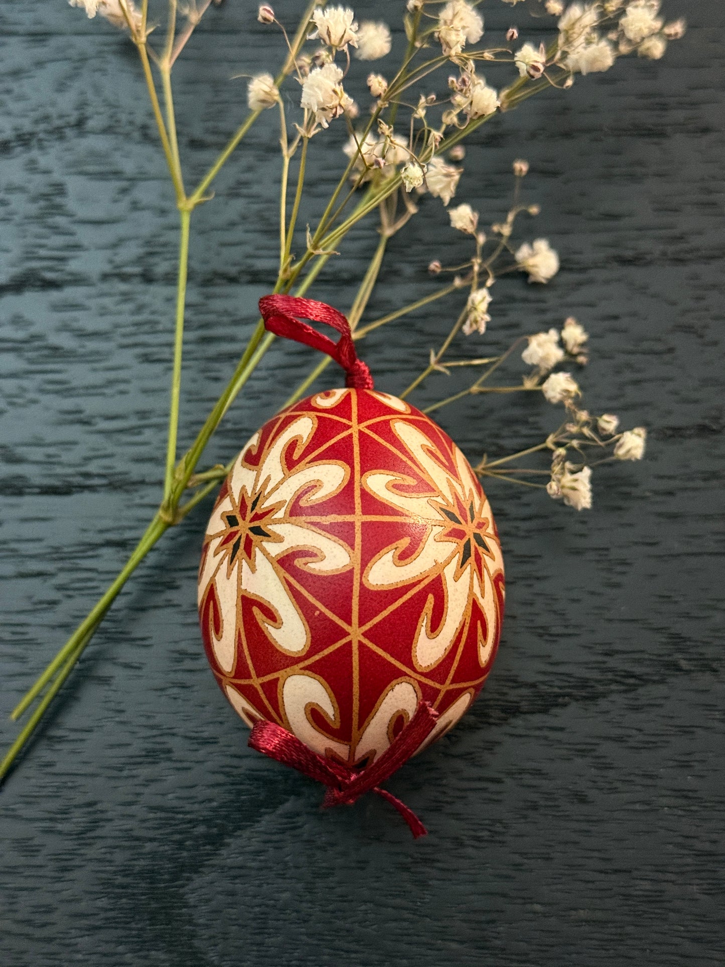 Hand-painted Ukrainian chicken Pysanka #15