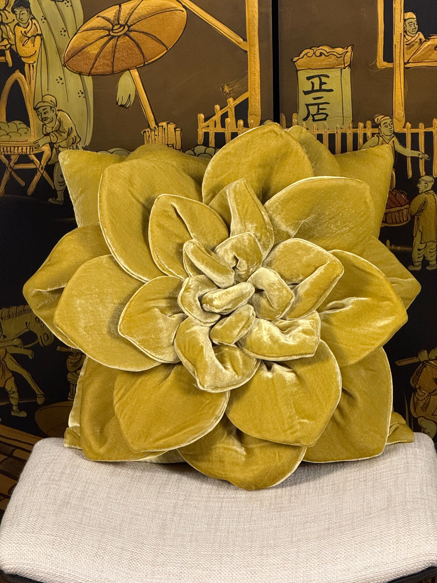 Light green Flower Pillow #1