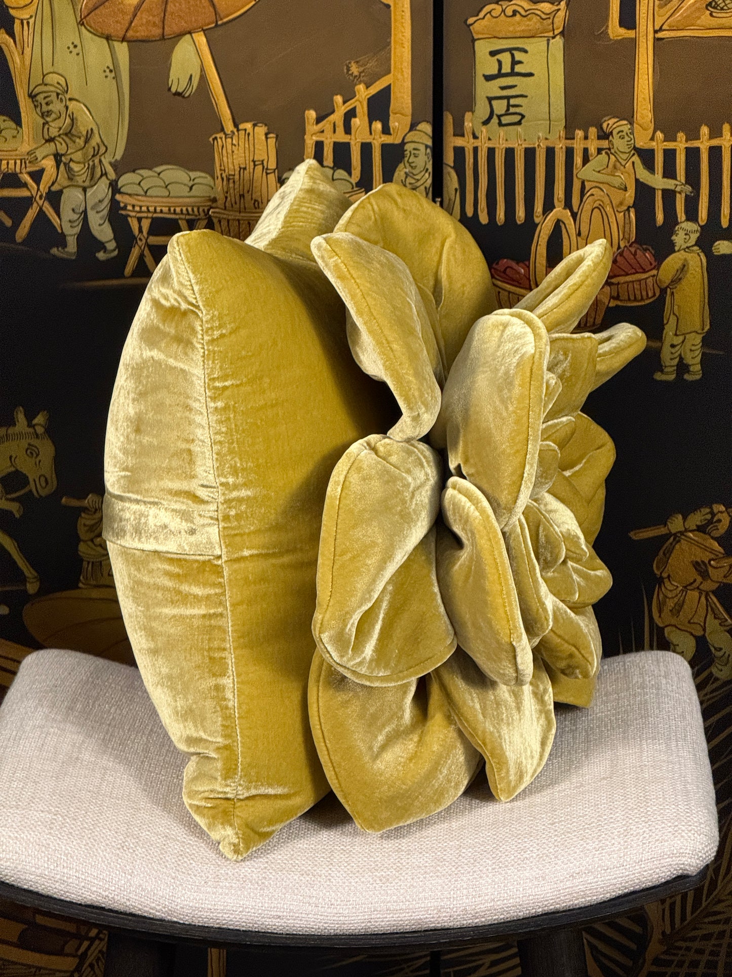 Light green Flower Pillow #1