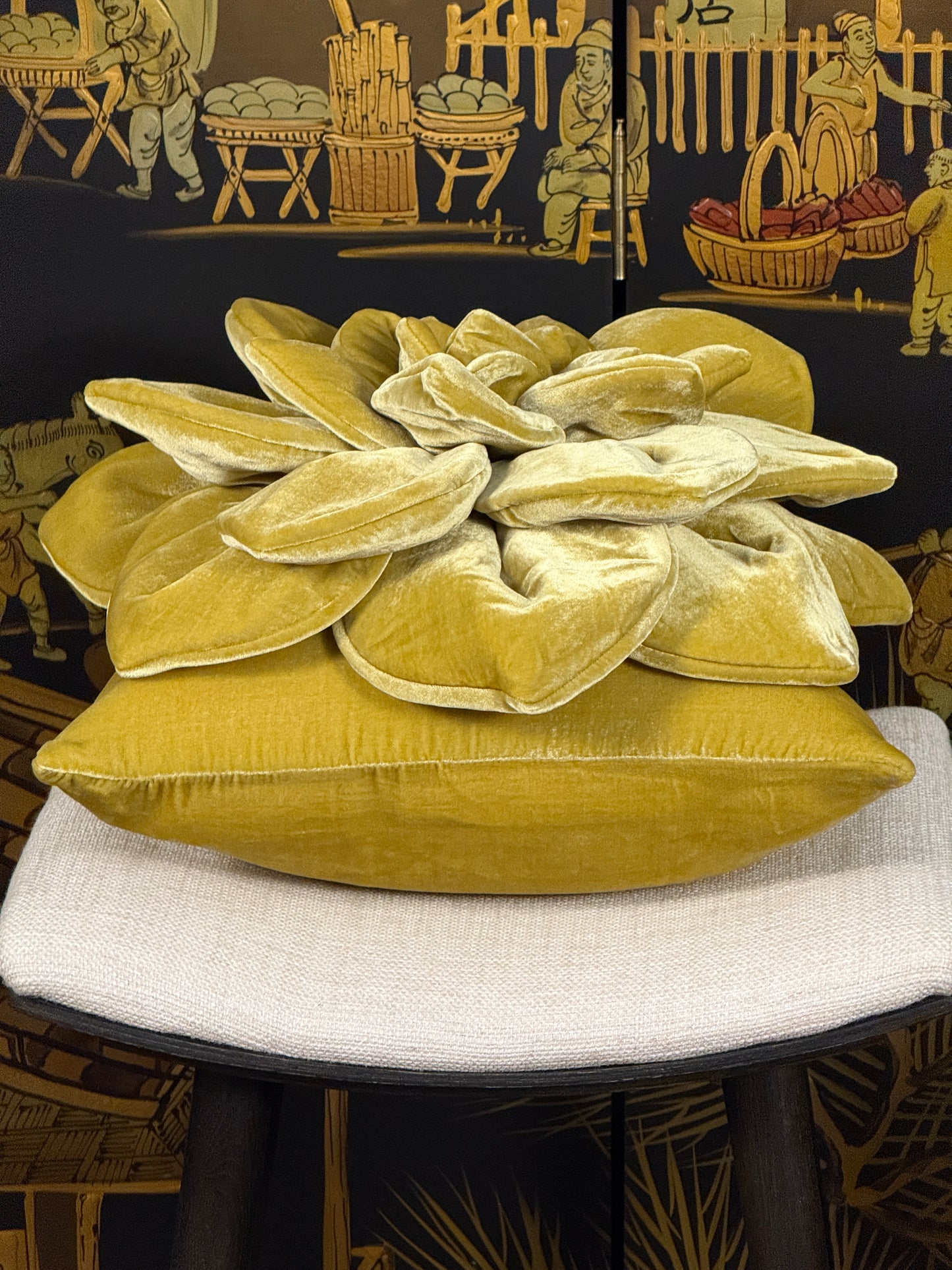 Light green Flower Pillow #1