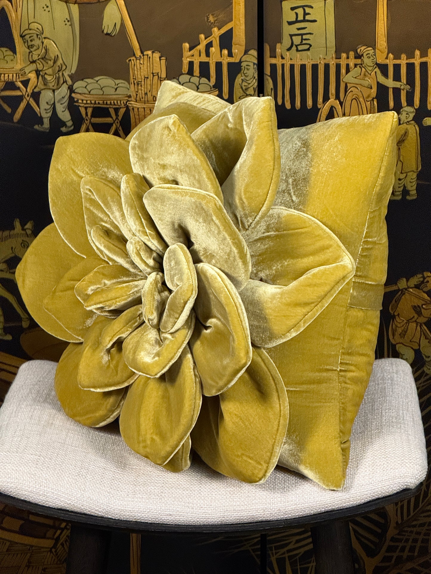 Light green Flower Pillow #1