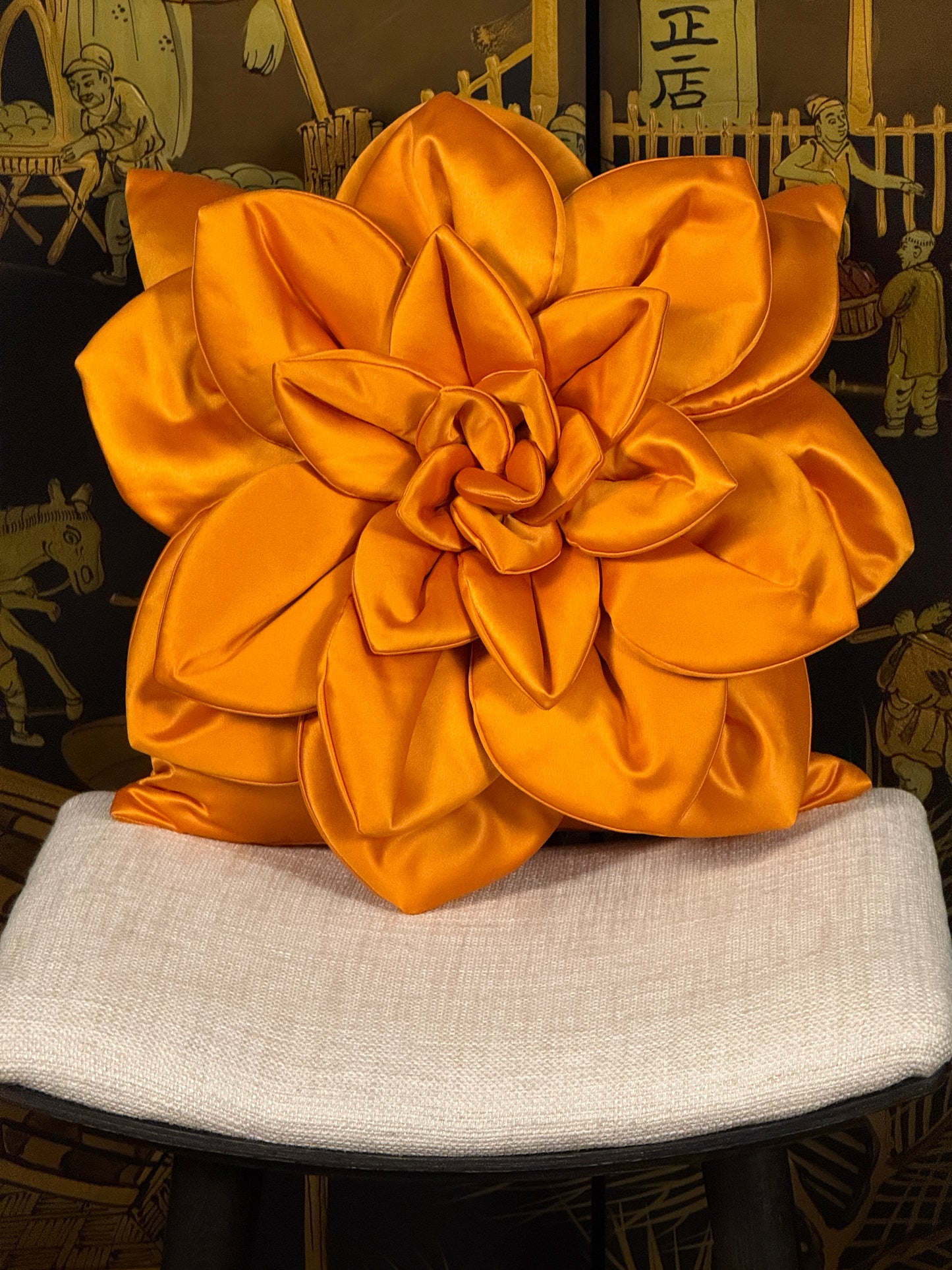 Orange Flower Pillow #1