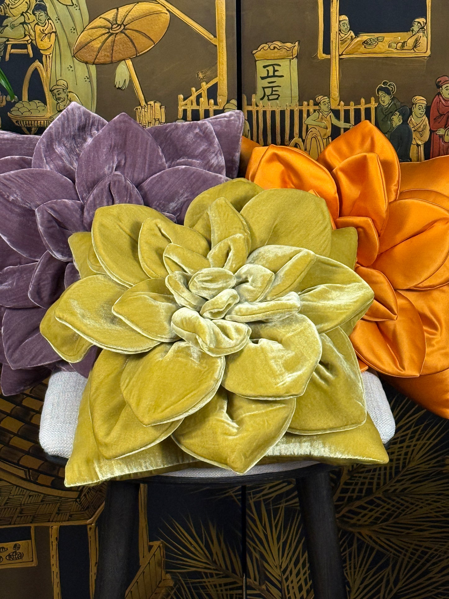 Light green Flower Pillow #1