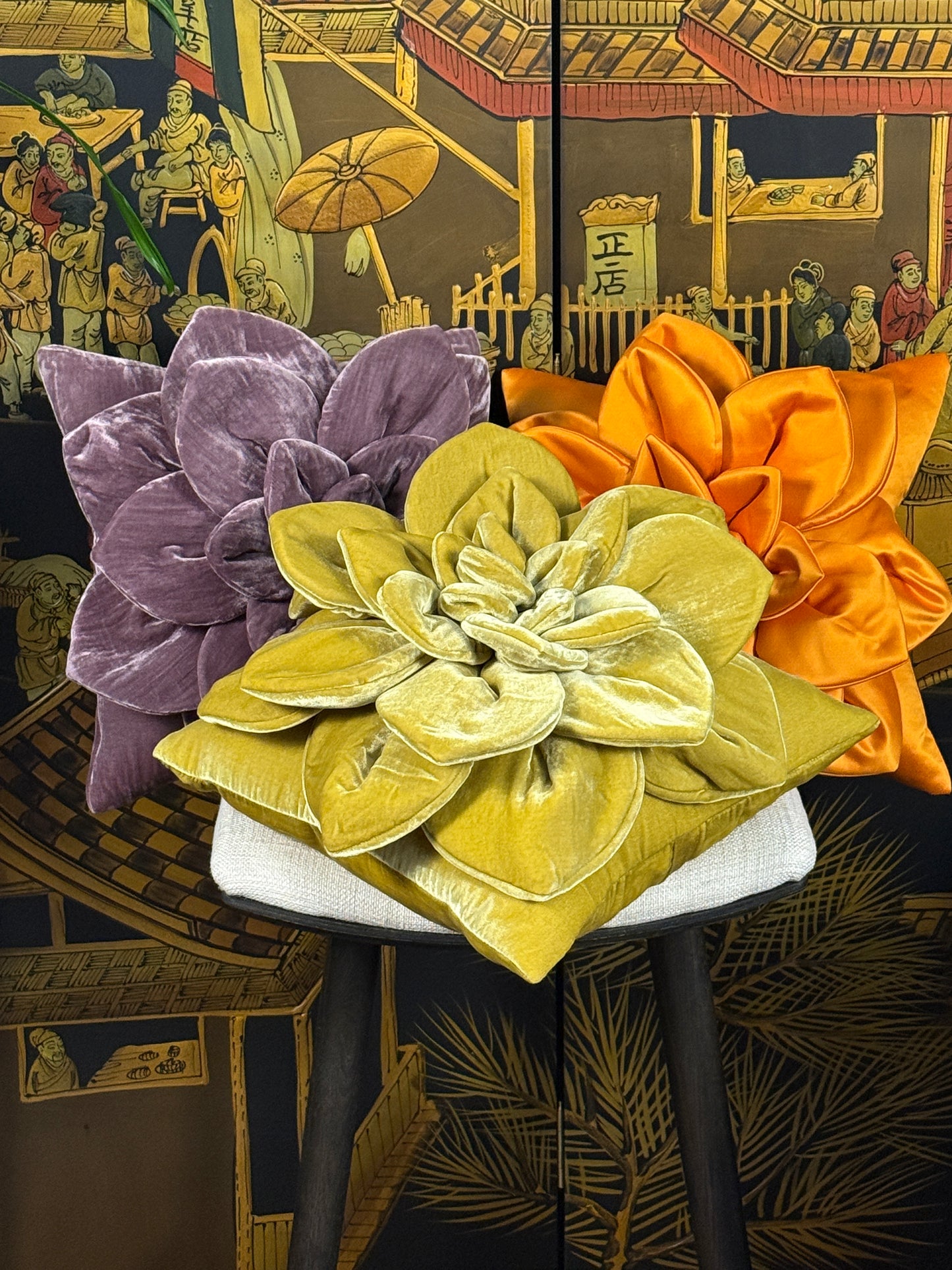 Light green Flower Pillow #1