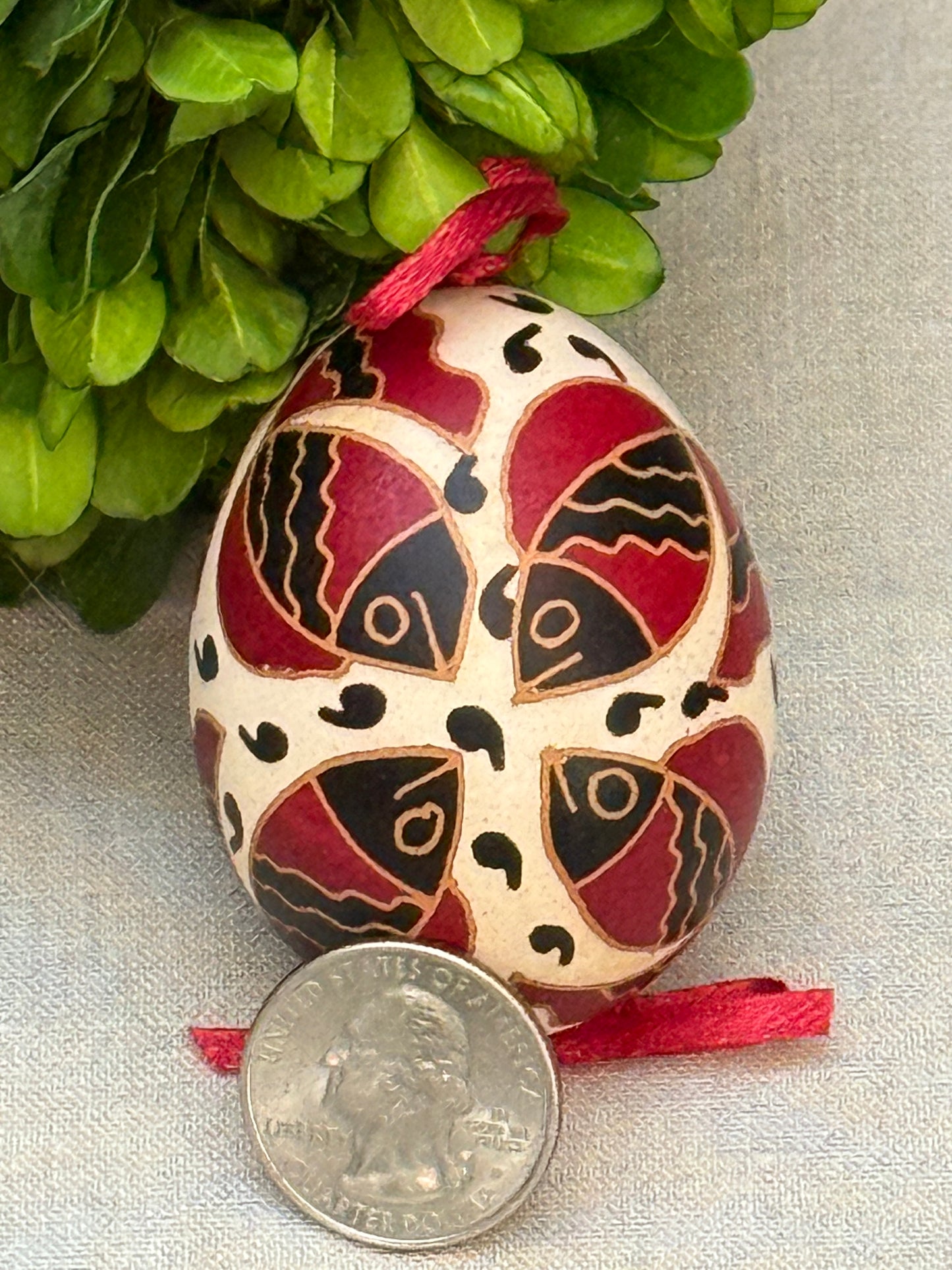 Hand-painted Ukrainian chicken Pysanka #17