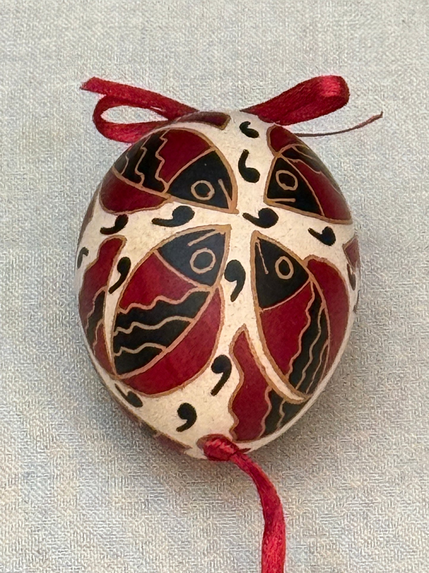 Hand-painted Ukrainian chicken Pysanka #17