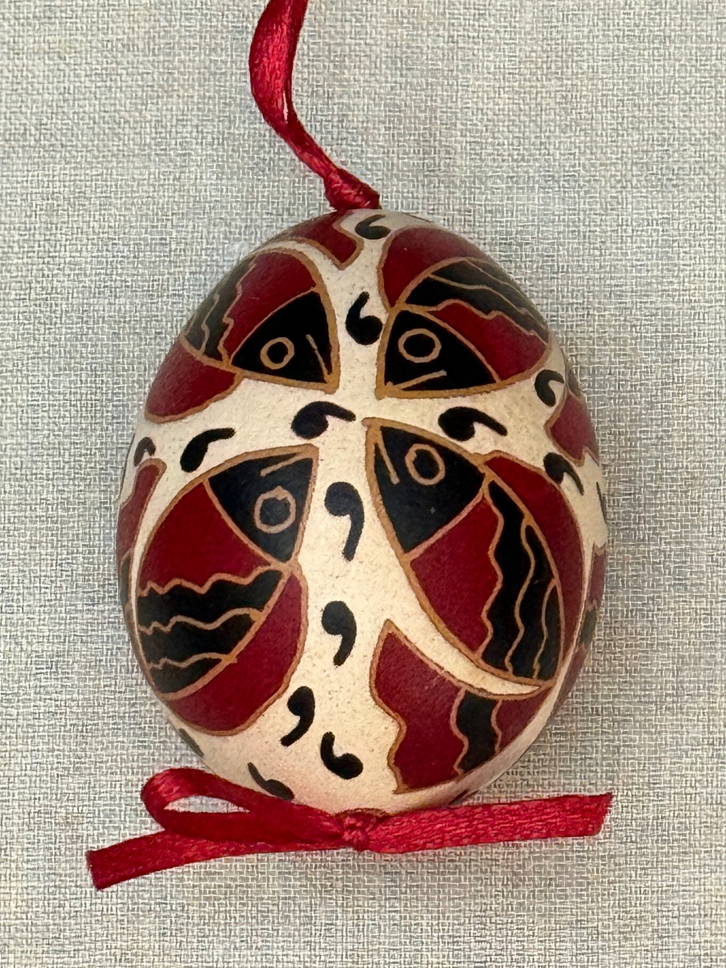 Hand-painted Ukrainian chicken Pysanka #17