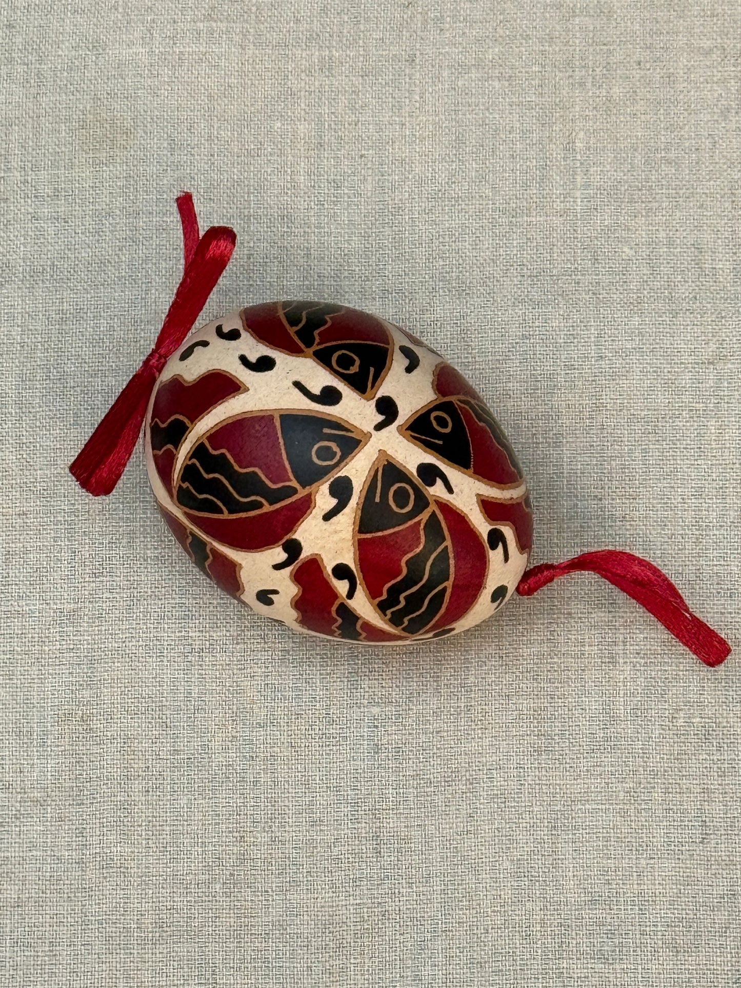 Hand-painted Ukrainian chicken Pysanka #17