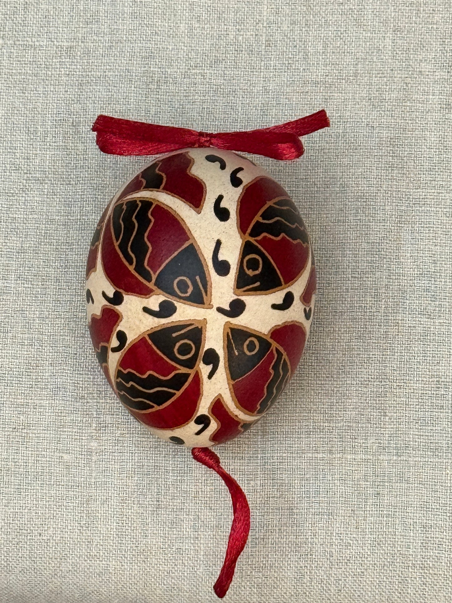 Hand-painted Ukrainian chicken Pysanka #17