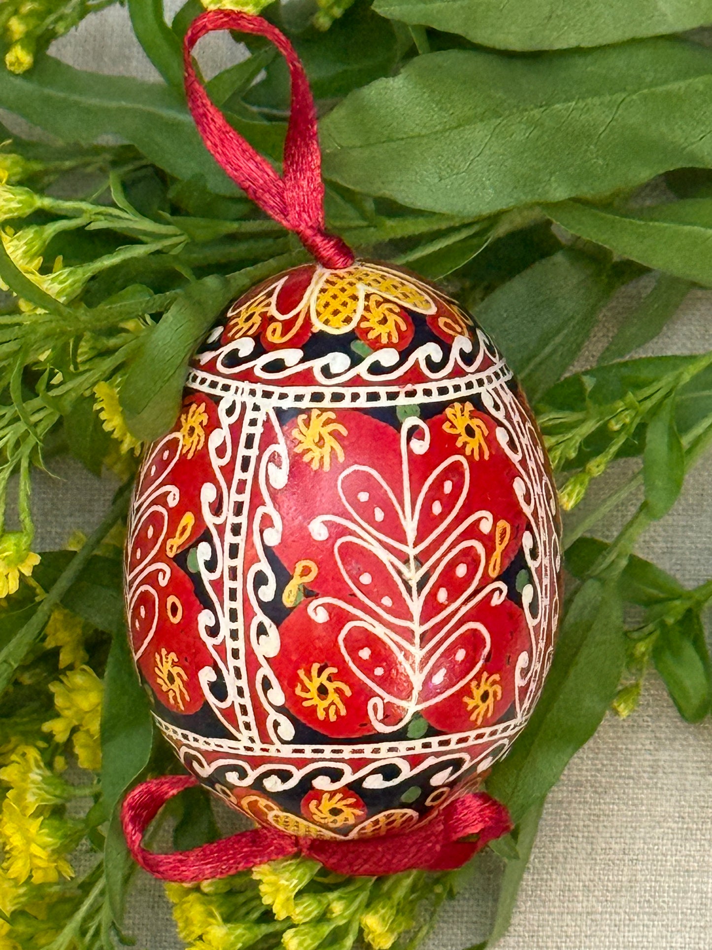 Hand-painted Ukrainian chicken Pysanka #2