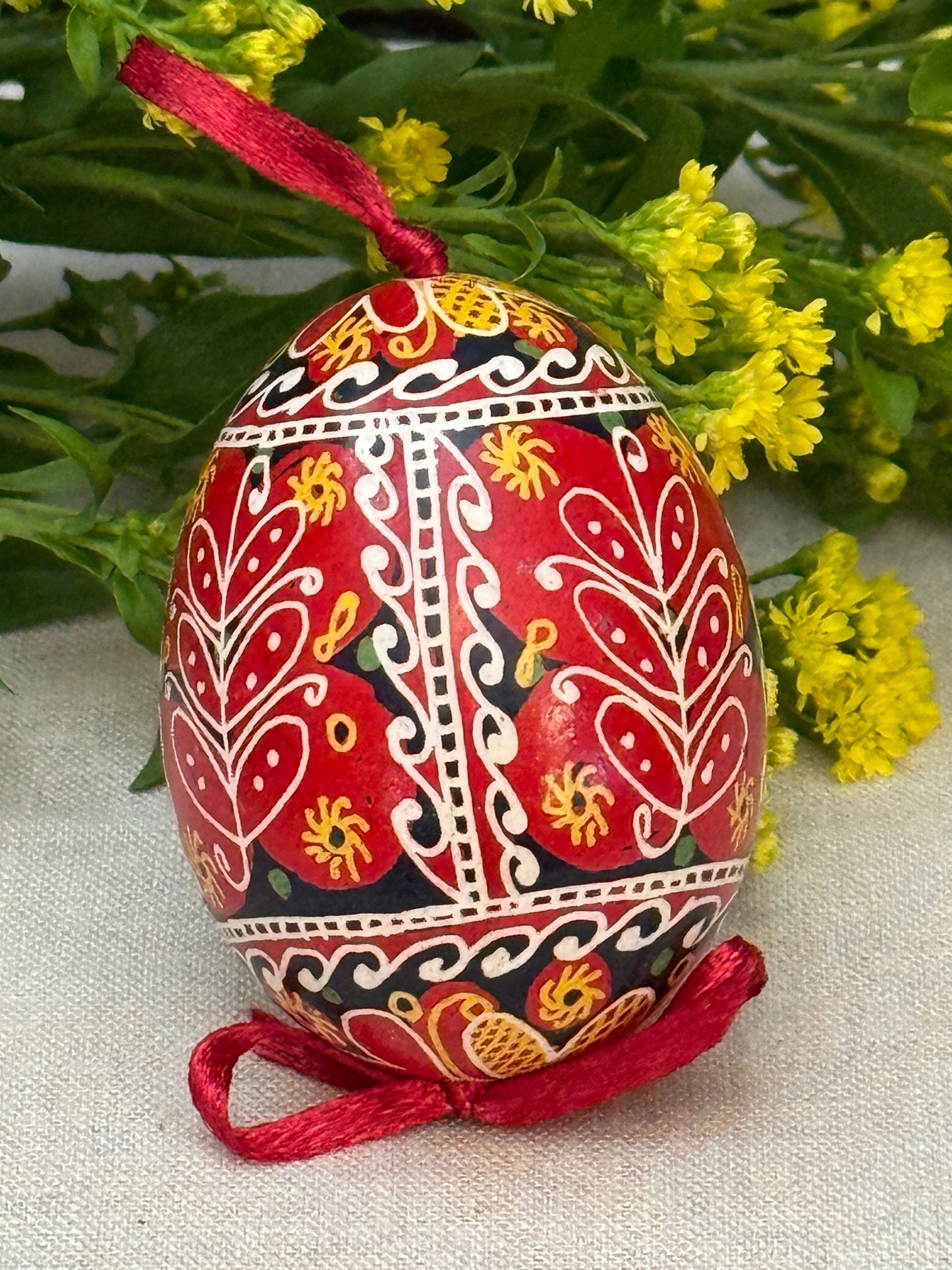 Hand-painted Ukrainian chicken Pysanka #2