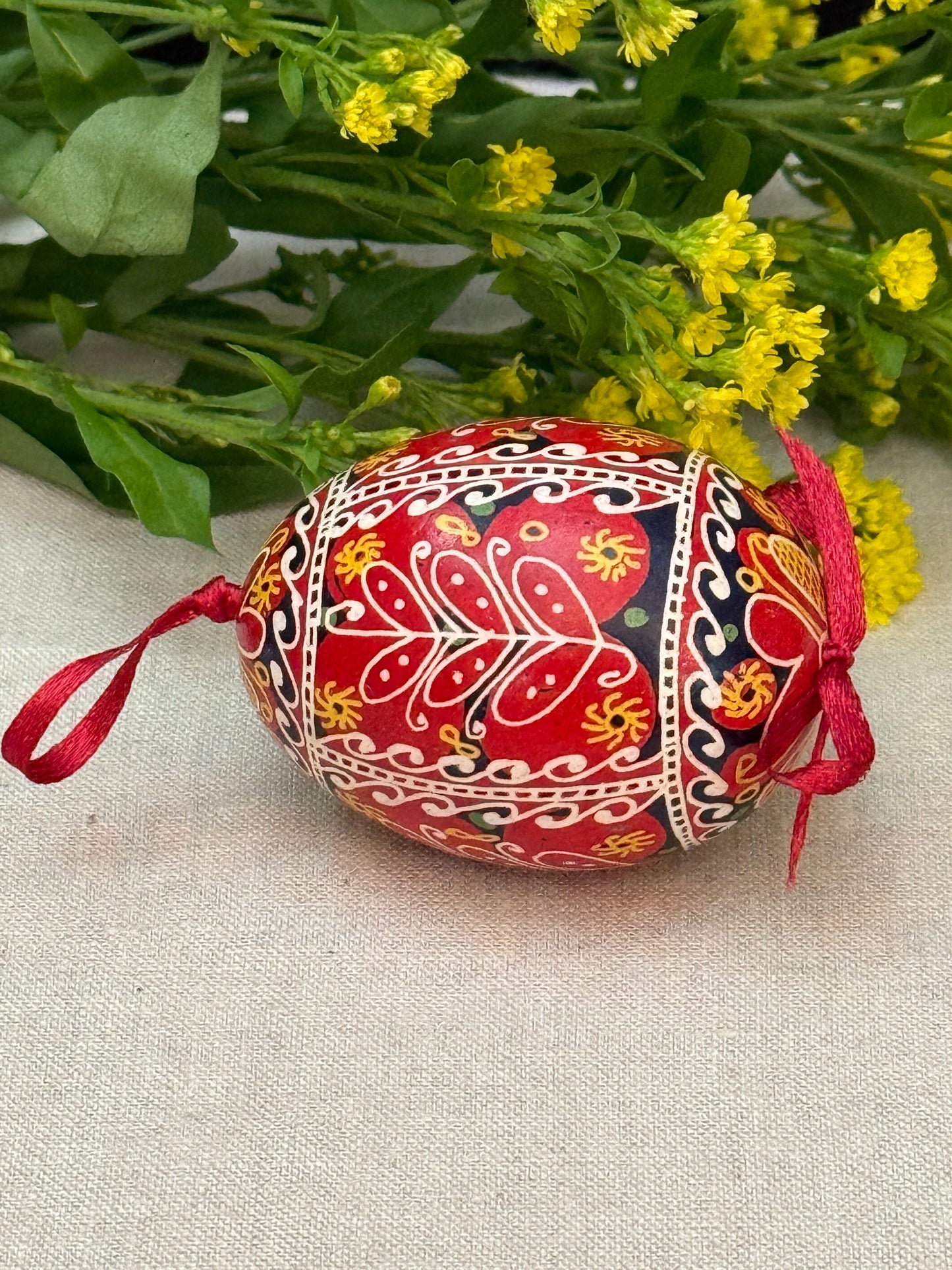 Hand-painted Ukrainian chicken Pysanka #2