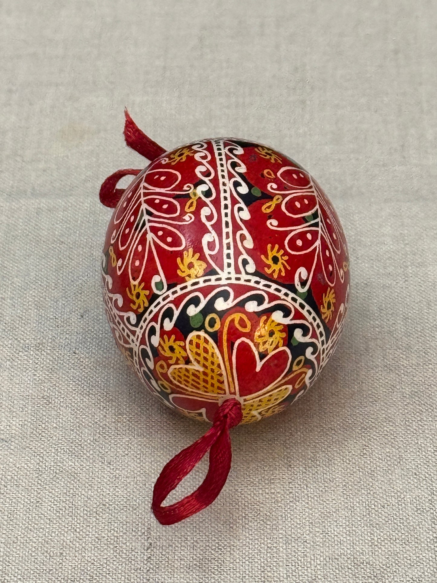 Hand-painted Ukrainian chicken Pysanka #2