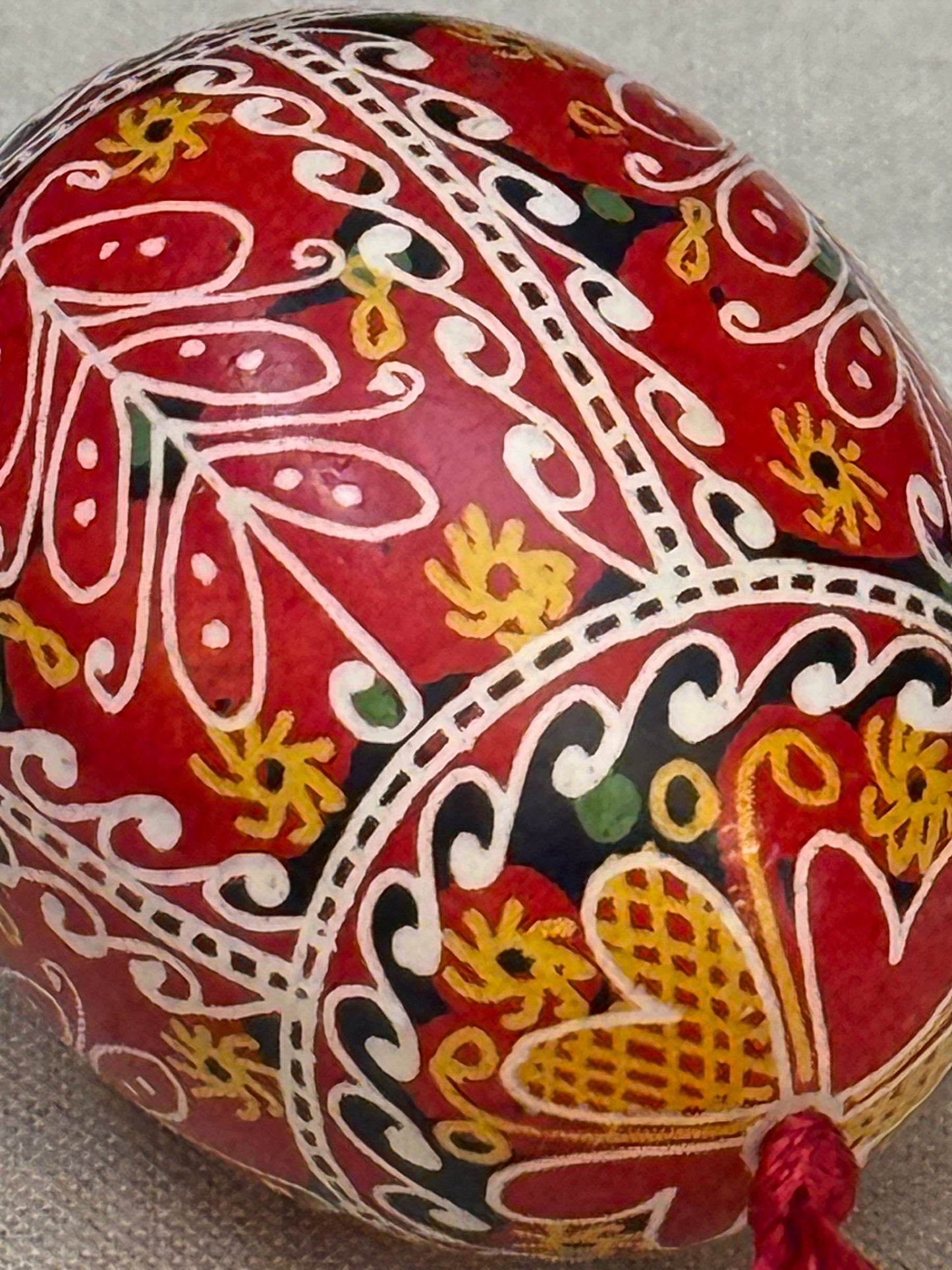 Hand-painted Ukrainian chicken Pysanka #2