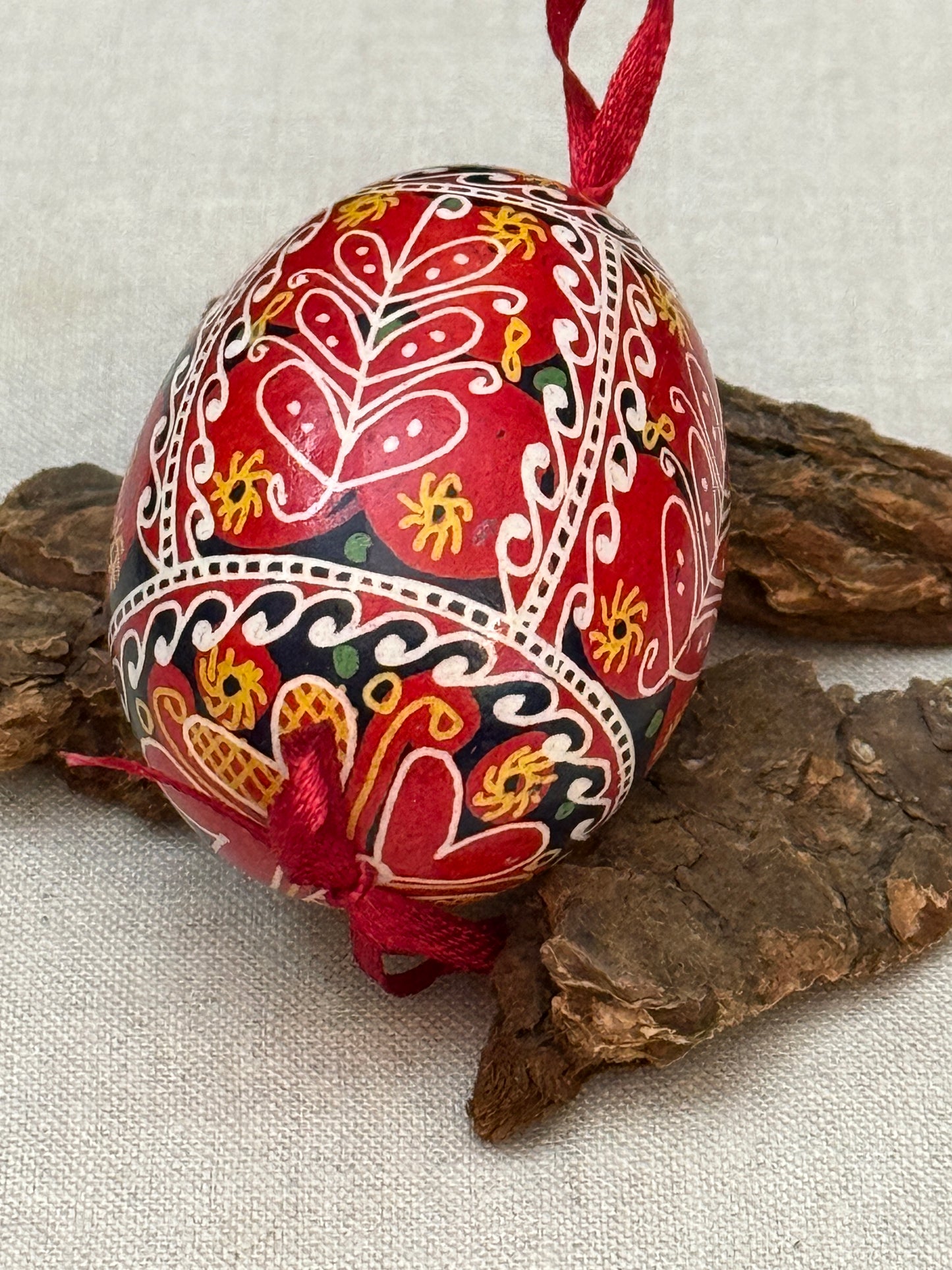 Hand-painted Ukrainian chicken Pysanka #2