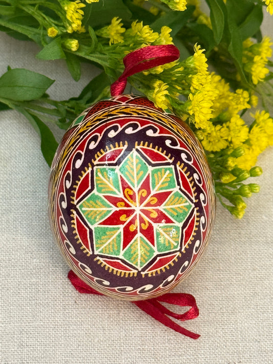 Hand-painted Ukrainian chicken Pysanka #4