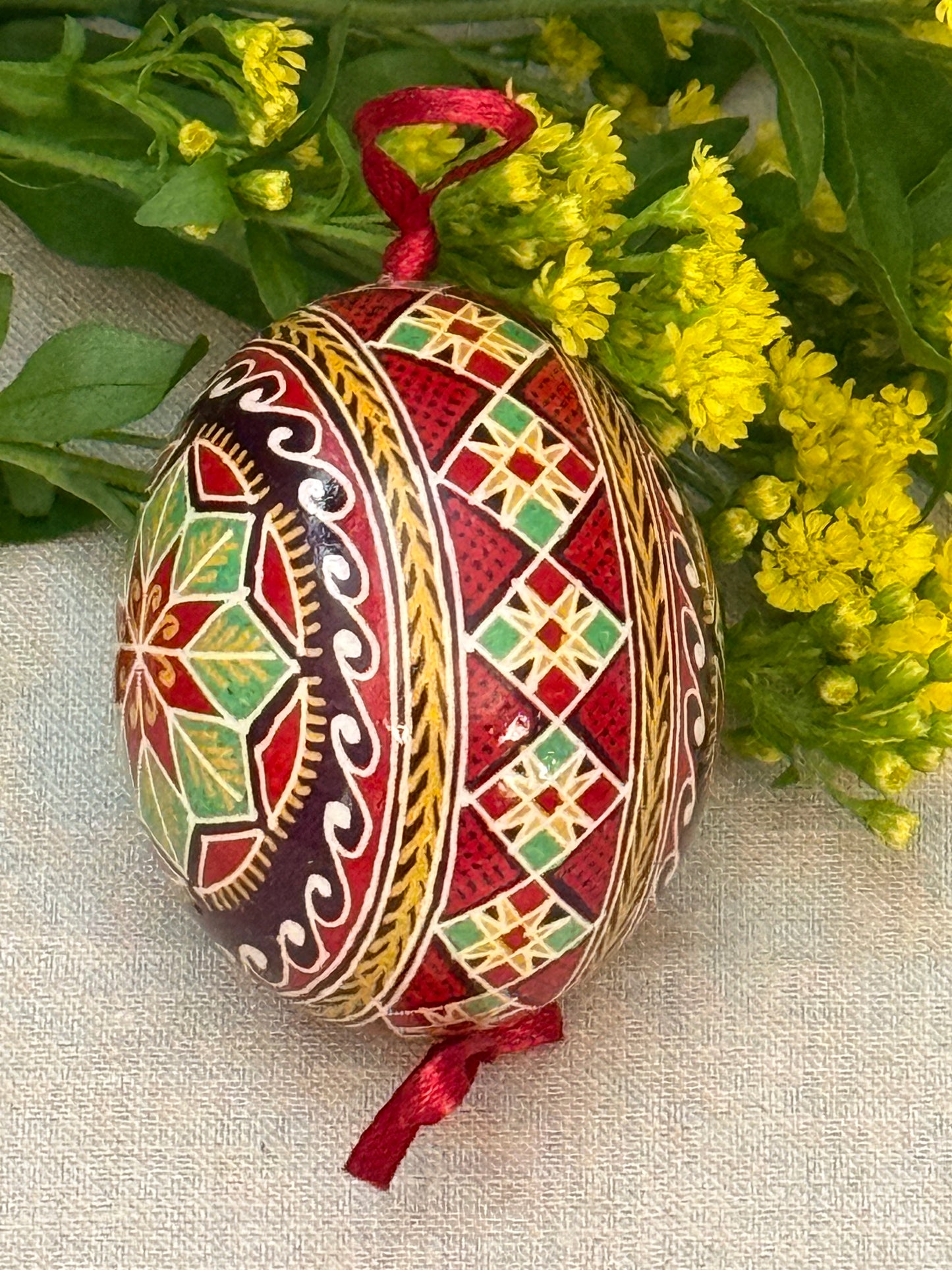 Hand-painted Ukrainian chicken Pysanka #4