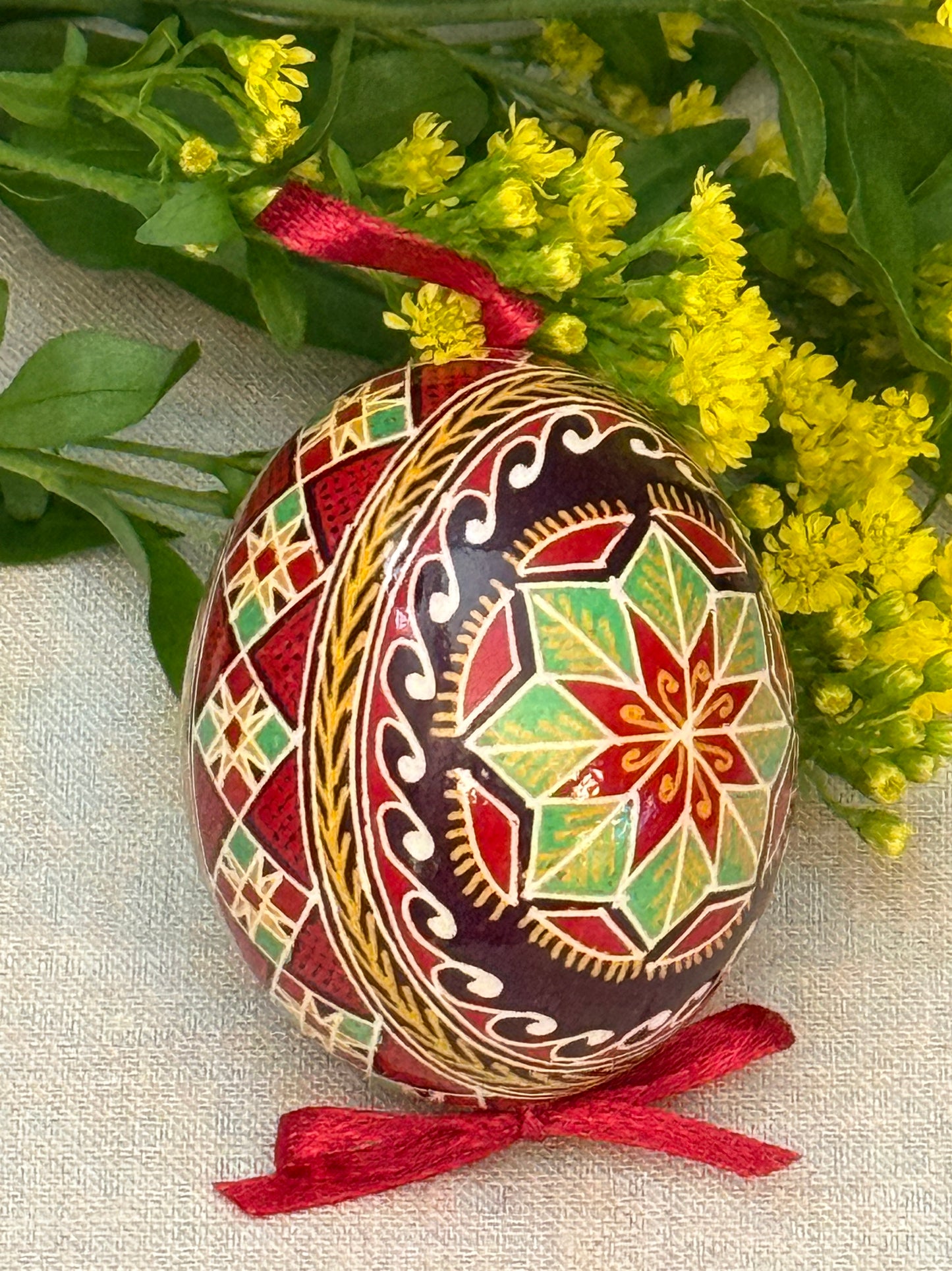 Hand-painted Ukrainian chicken Pysanka #4