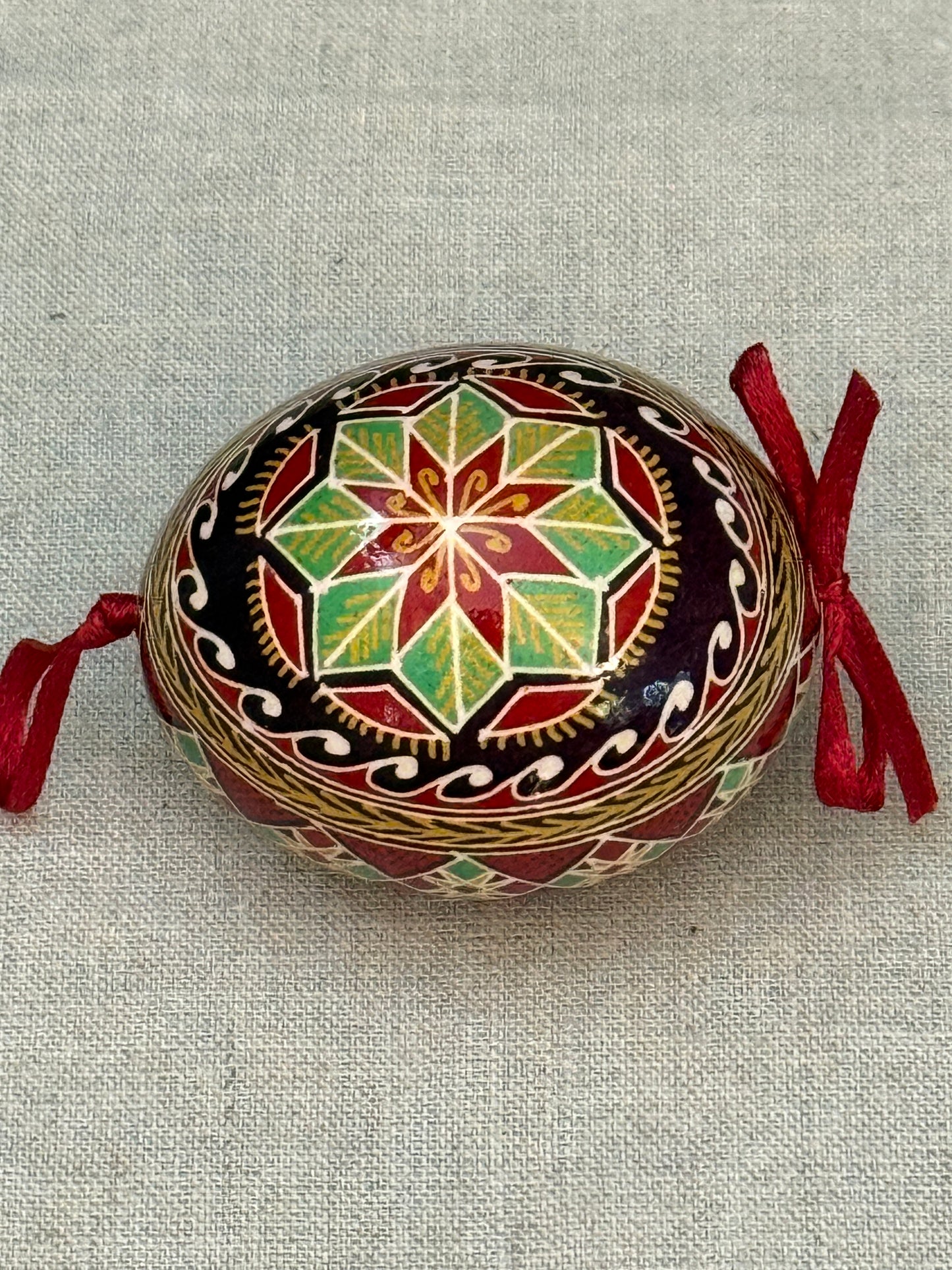 Hand-painted Ukrainian chicken Pysanka #4