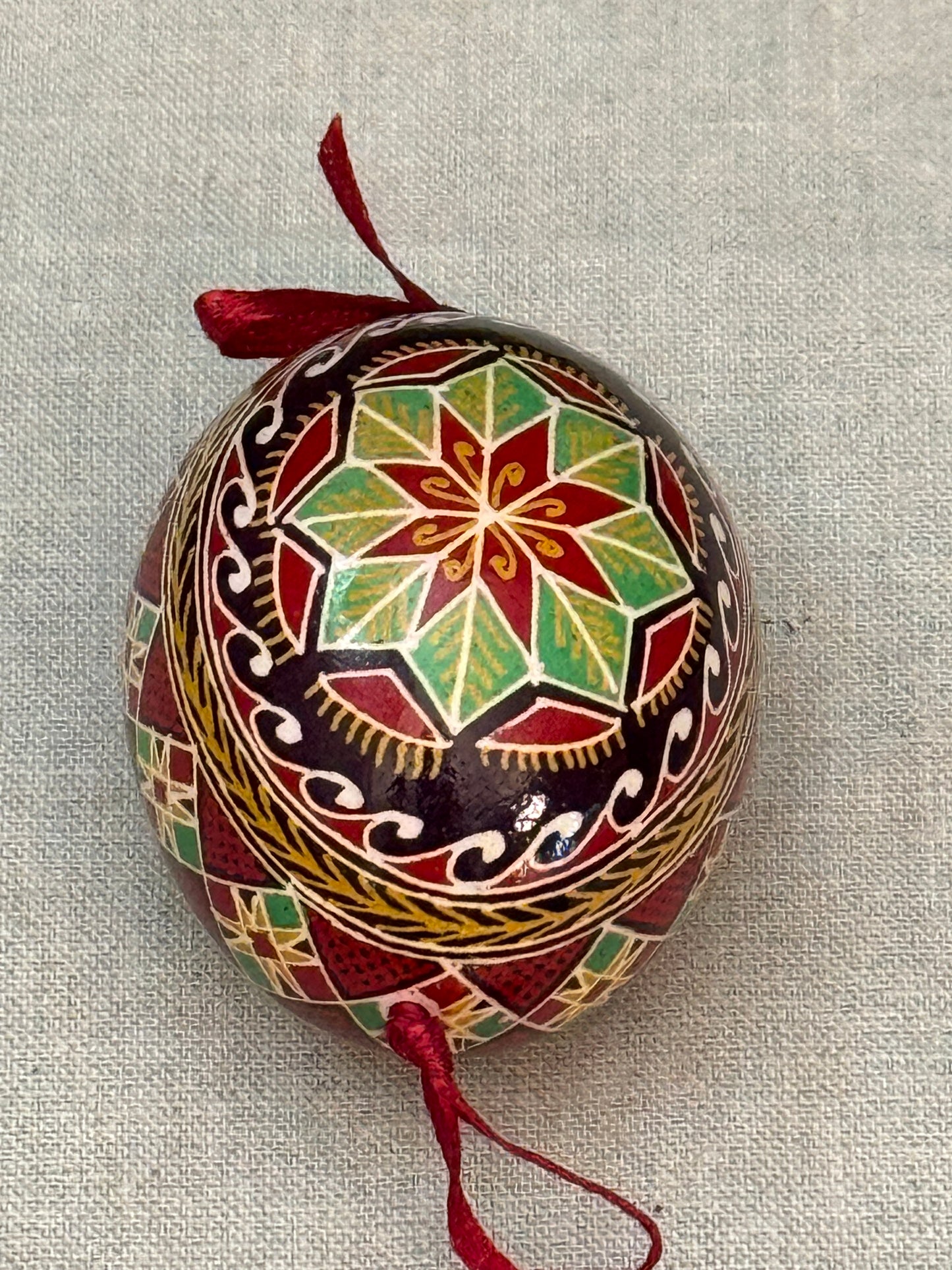 Hand-painted Ukrainian chicken Pysanka #4