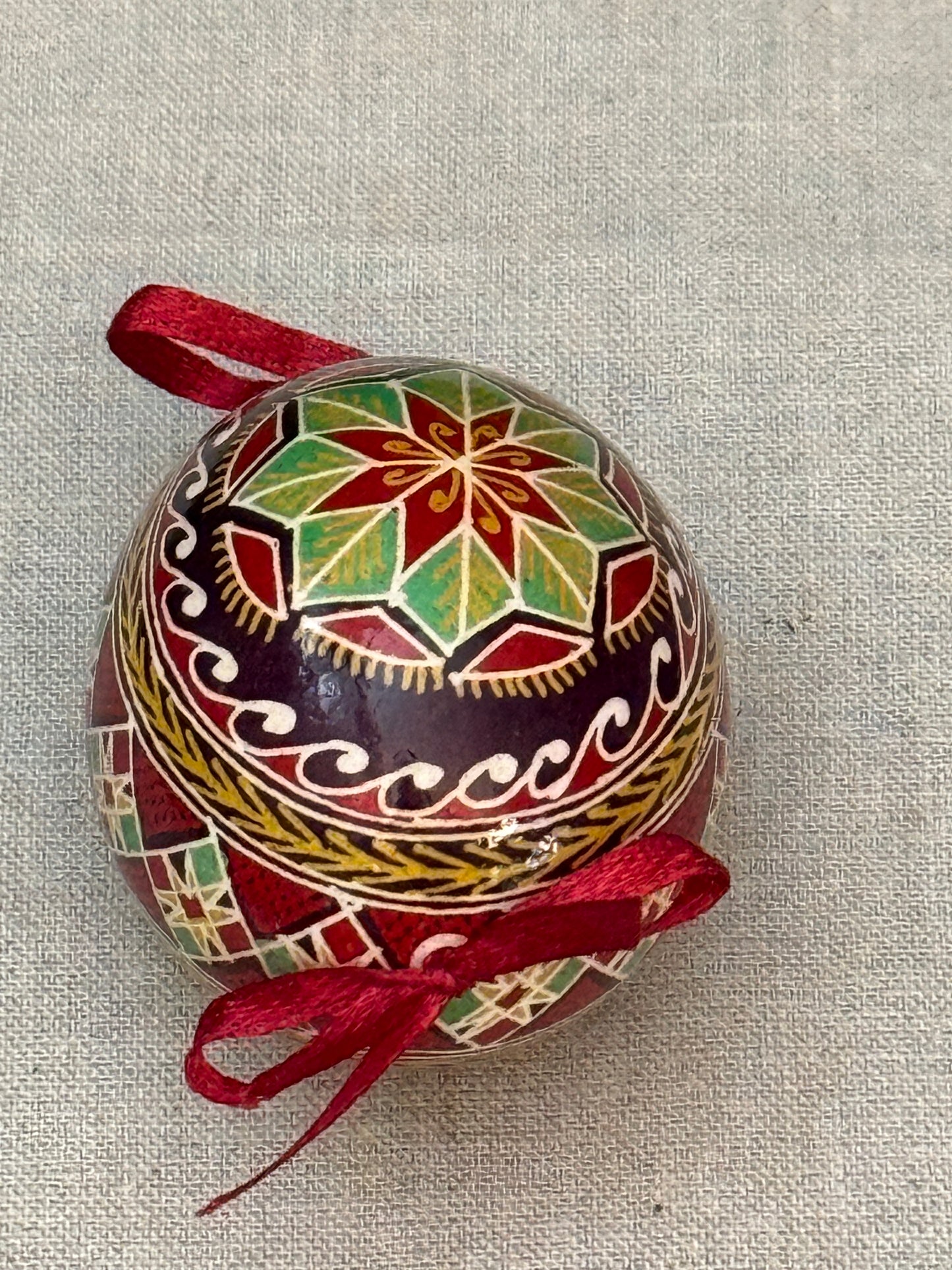 Hand-painted Ukrainian chicken Pysanka #4