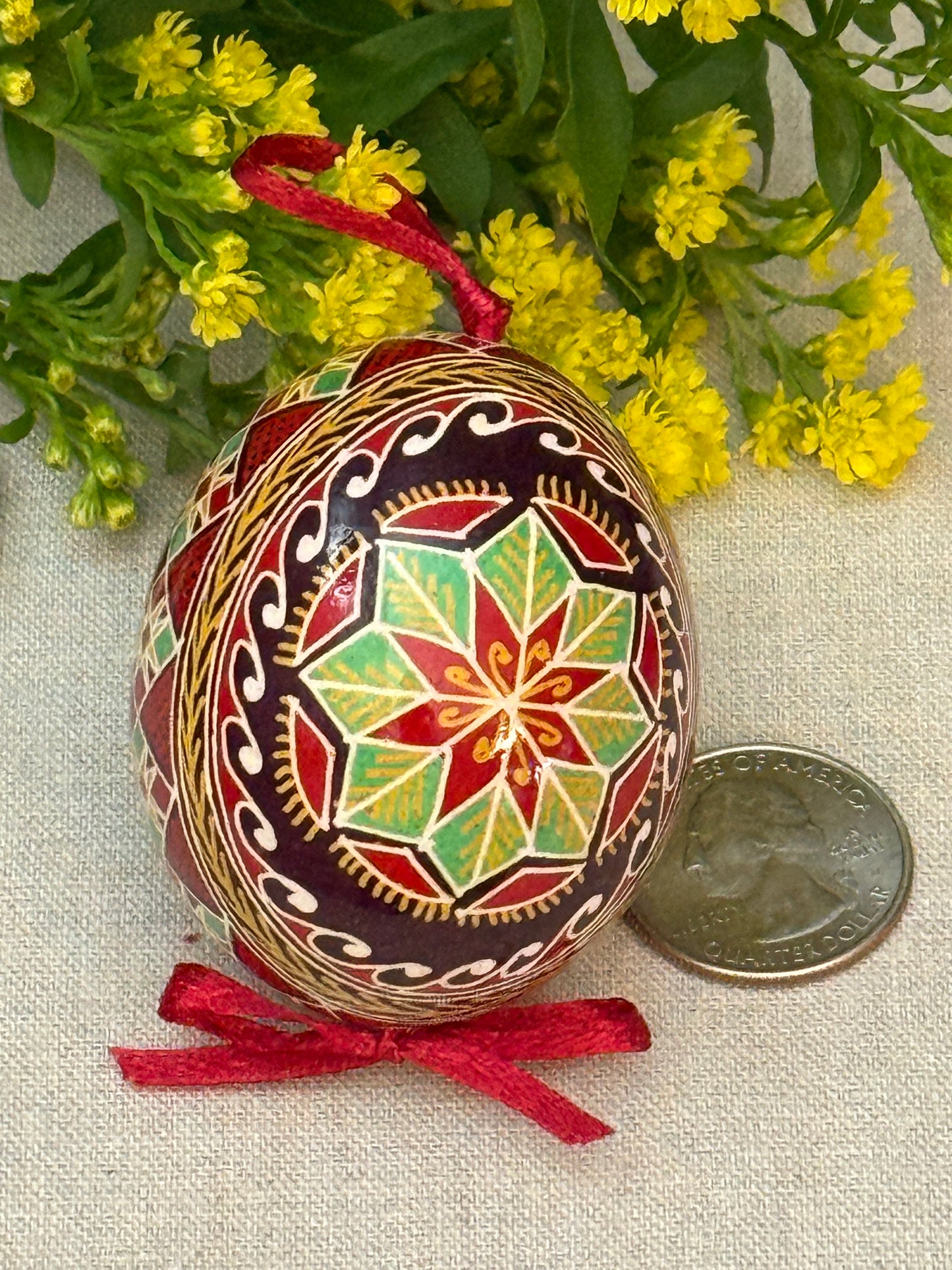 Hand-painted Ukrainian chicken Pysanka #4