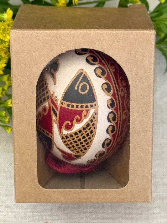 Hand-painted Ukrainian chicken Pysanka #19