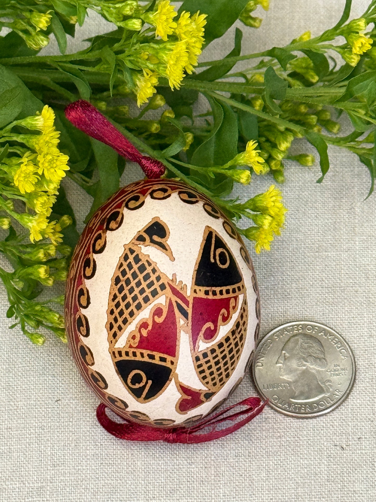 Hand-painted Ukrainian chicken Pysanka #19