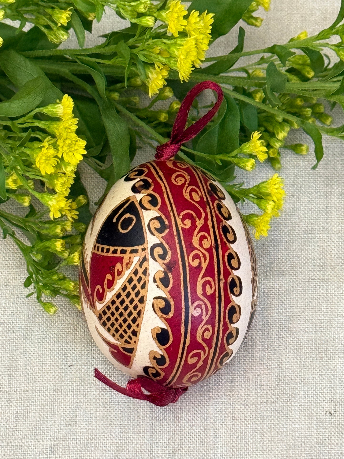 Hand-painted Ukrainian chicken Pysanka #19