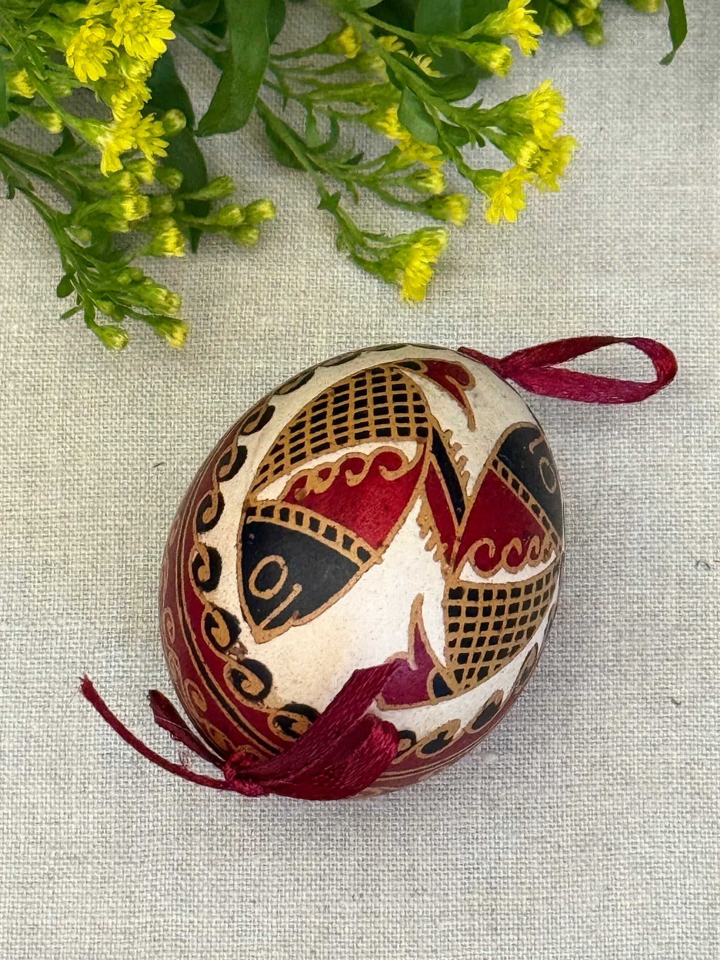 Hand-painted Ukrainian chicken Pysanka #19