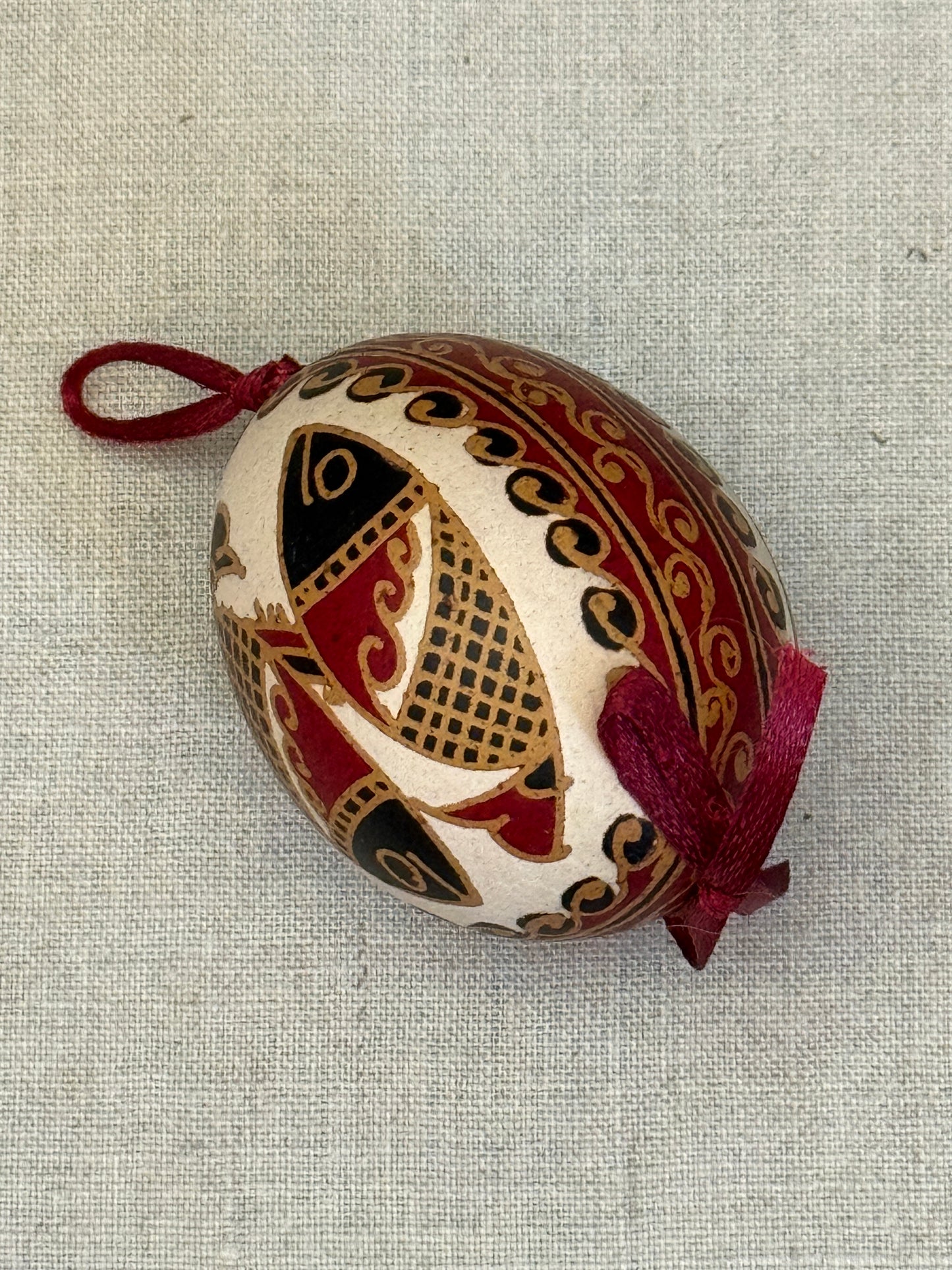 Hand-painted Ukrainian chicken Pysanka #19