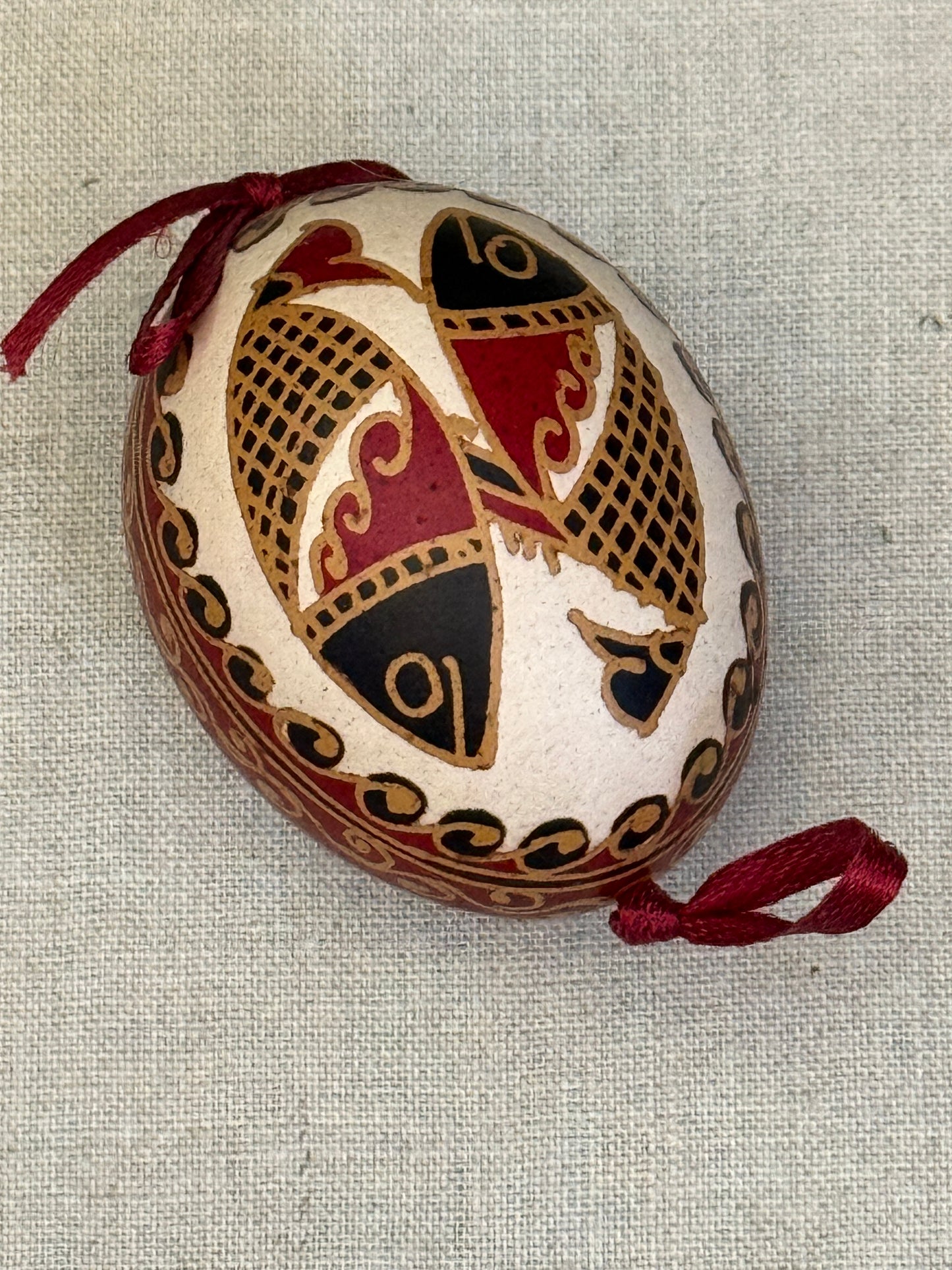 Hand-painted Ukrainian chicken Pysanka #19